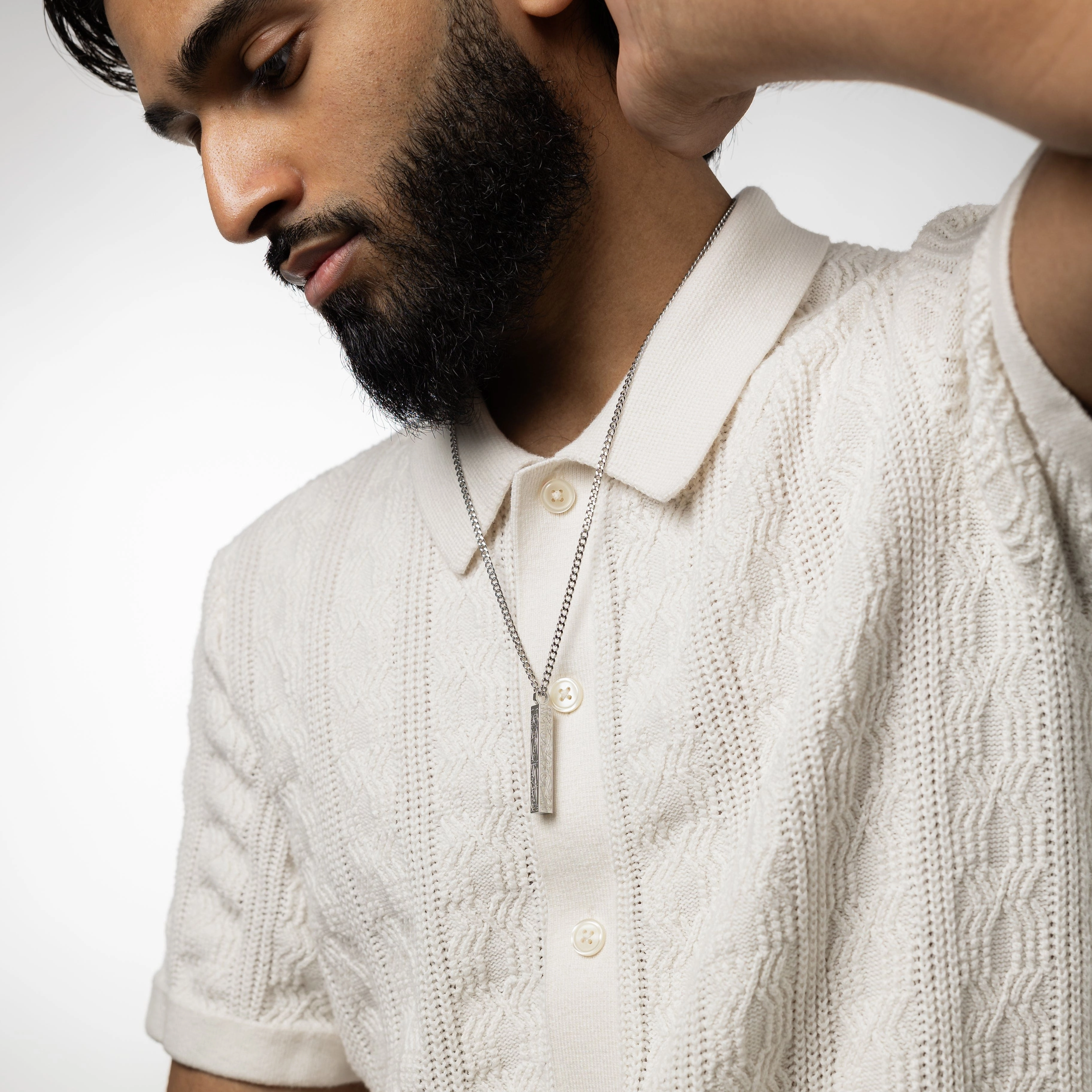 "With Hardship Comes Ease" Bar Necklace | Men