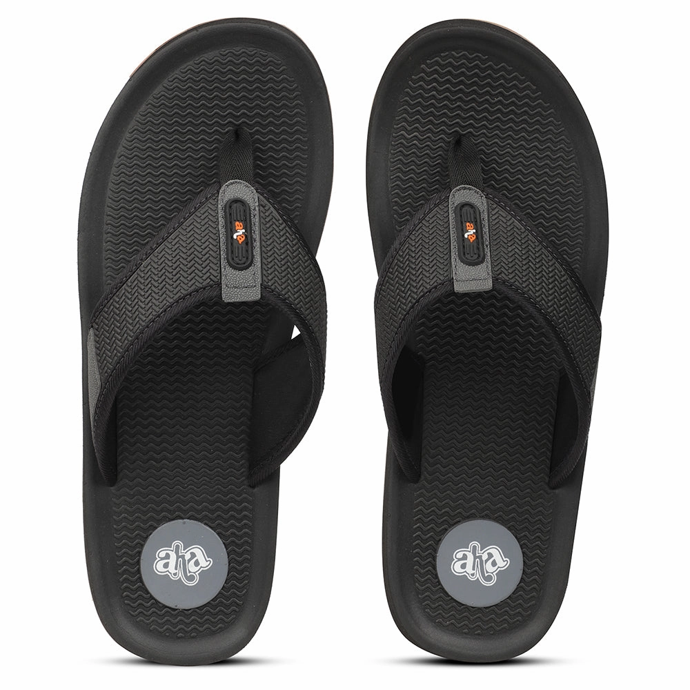 A-HA Black Casual Slipper For Men ANCO-10 By Liberty