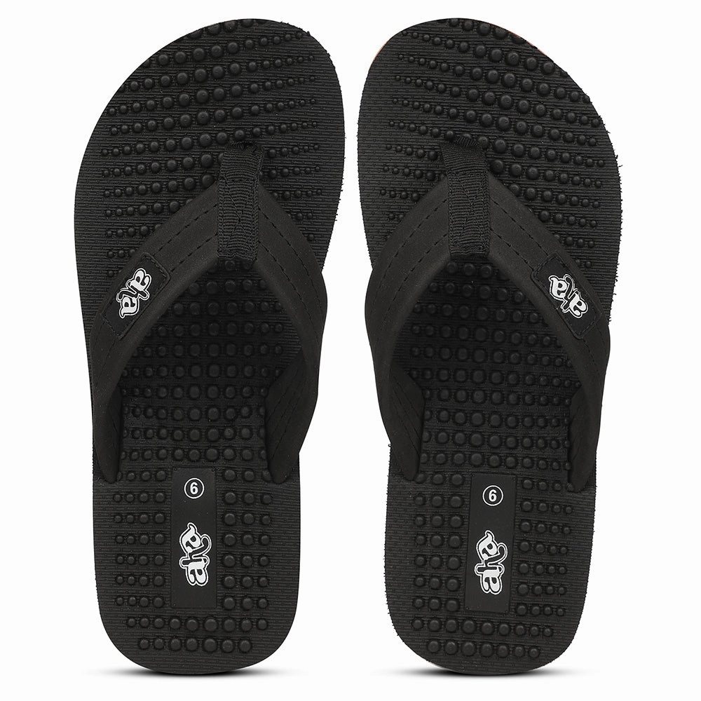 A-HA Black Casual Slipper For Men BEL-1 By Liberty