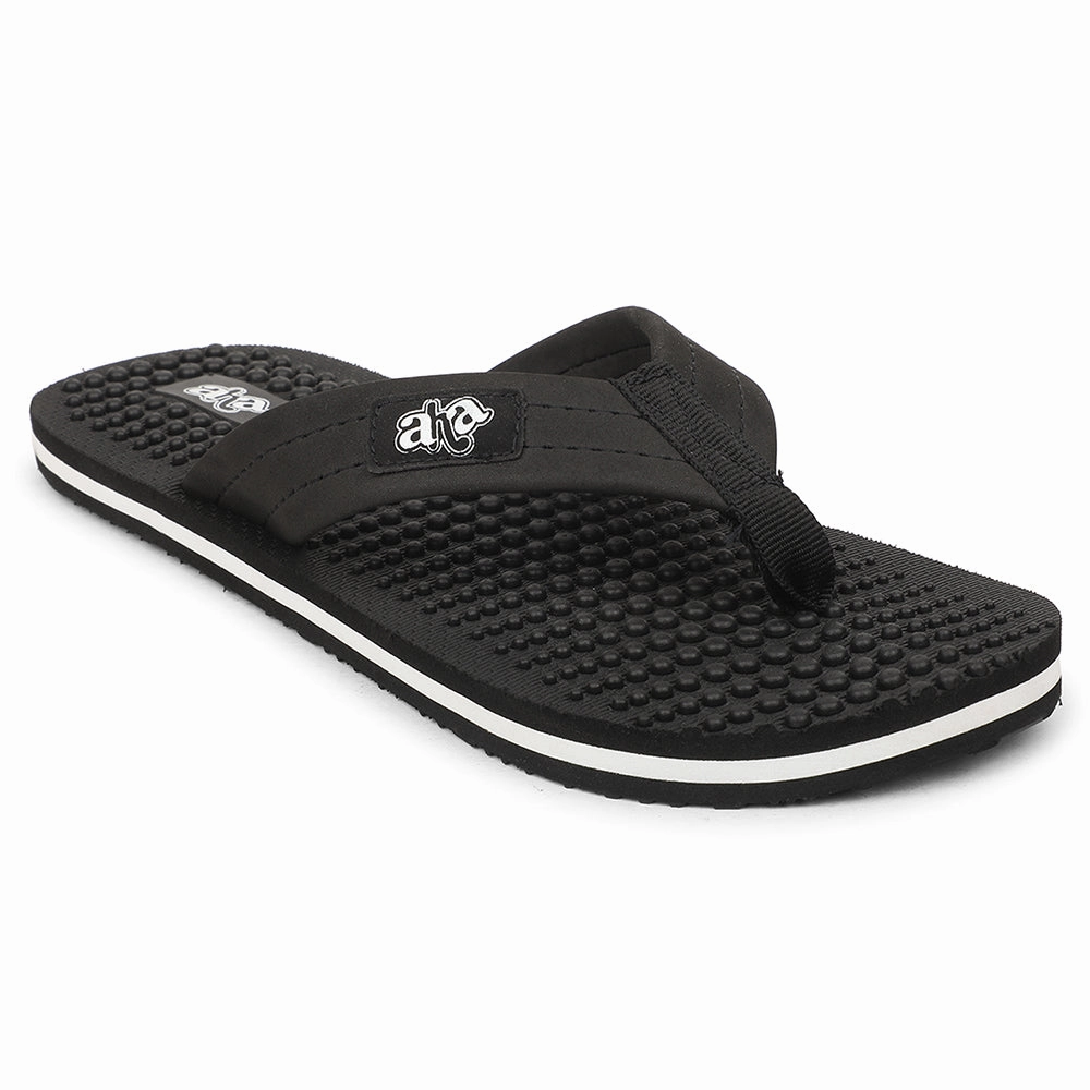A-HA Black Casual Slipper For Men BEL-1 By Liberty