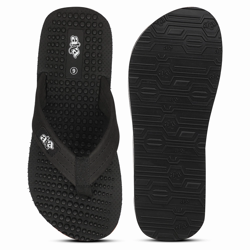 A-HA Black Casual Slipper For Men BEL-1 By Liberty