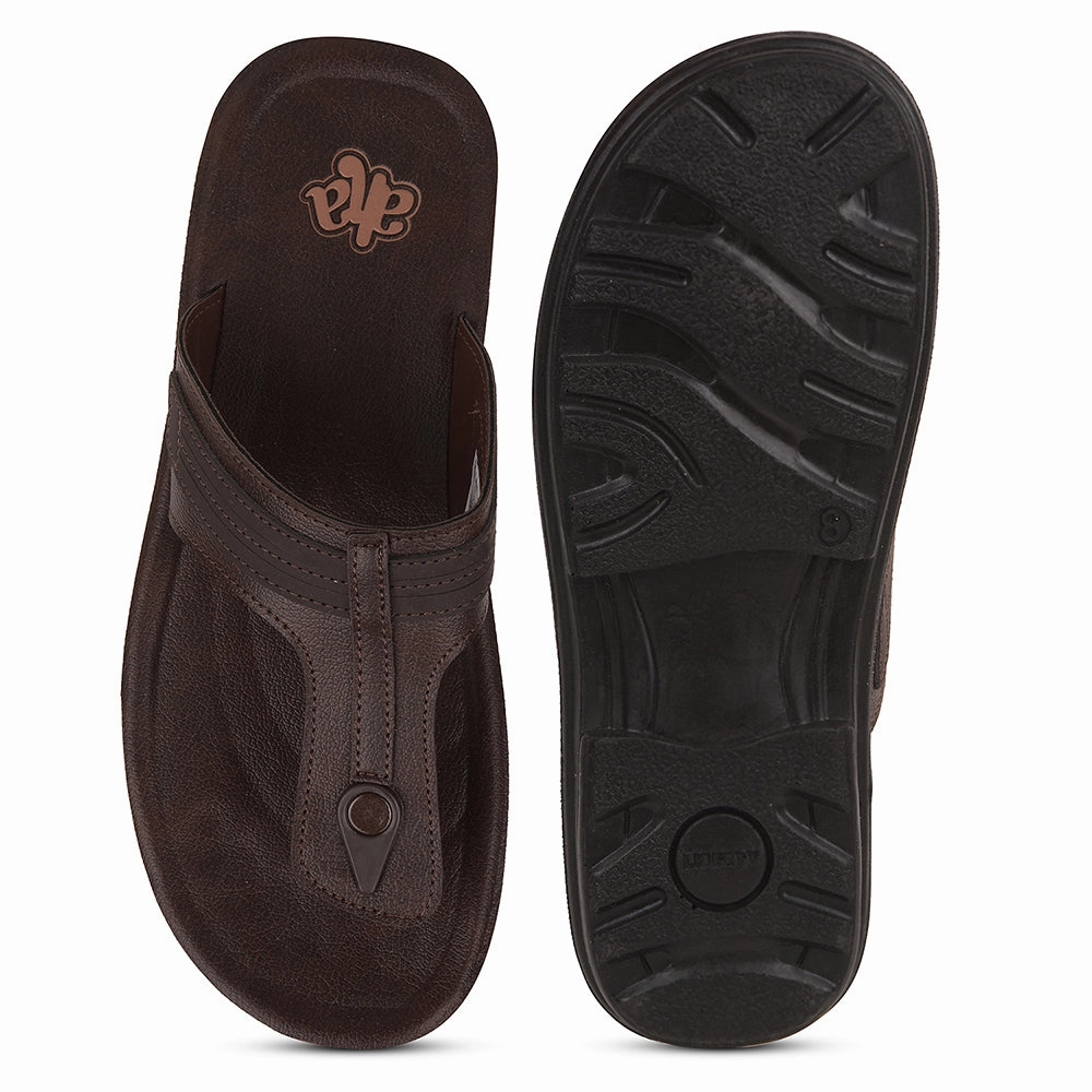 A-HA Brown Casual Slipper For Men MPU-61 By Liberty