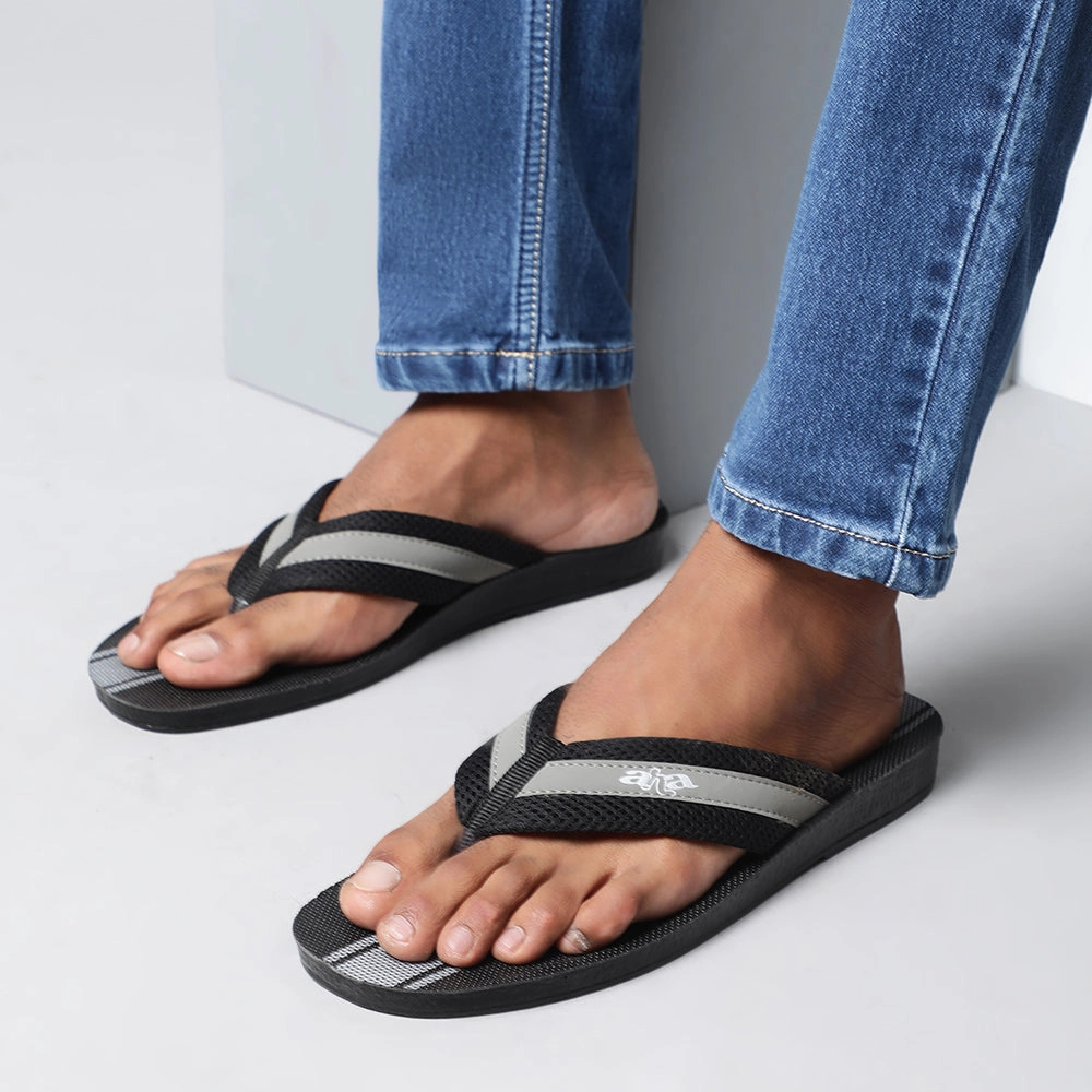 A-HA By Liberty POKAR Men Casual Black Slippers