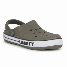 A-HA Olive Green Casual Slip-on Clogs For Men LITEWALK By Liberty