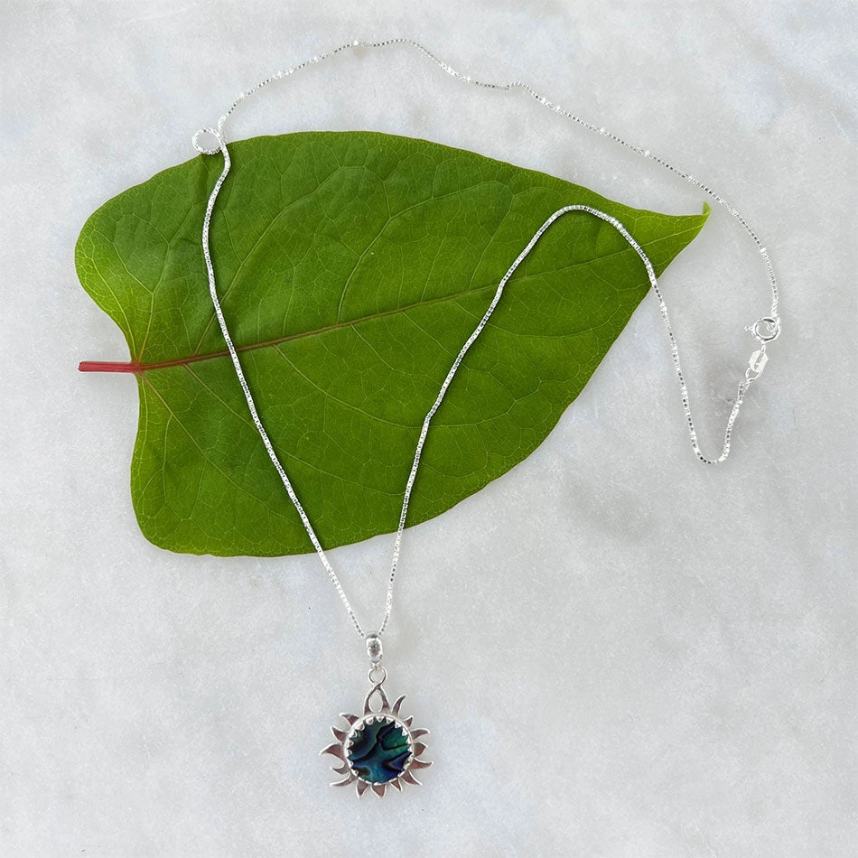 Abalone Sun Necklace - Sterling Silver, Indonesia