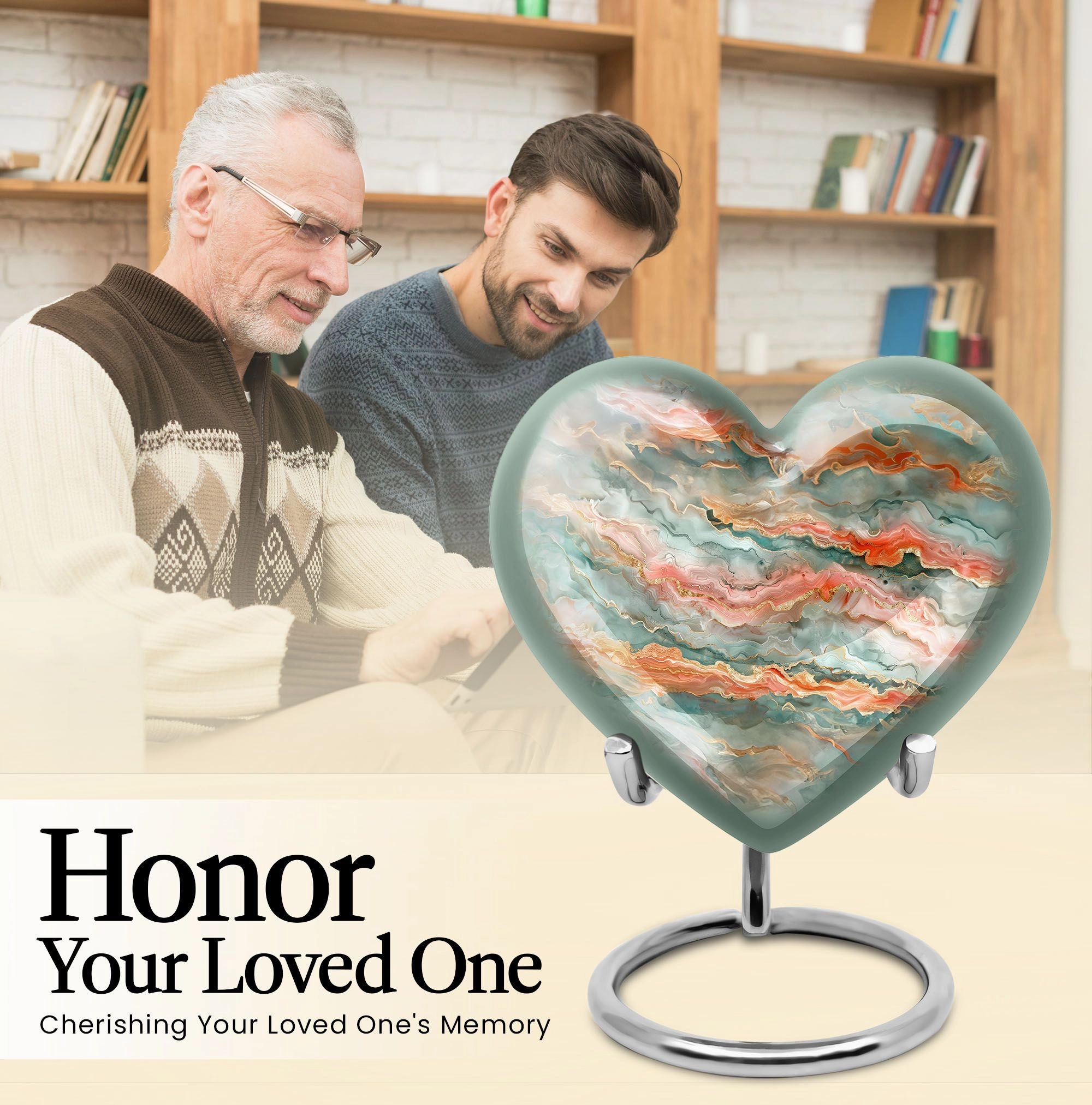 Abstract Heart - Exquisite Funeral Urn for Men's Ashes