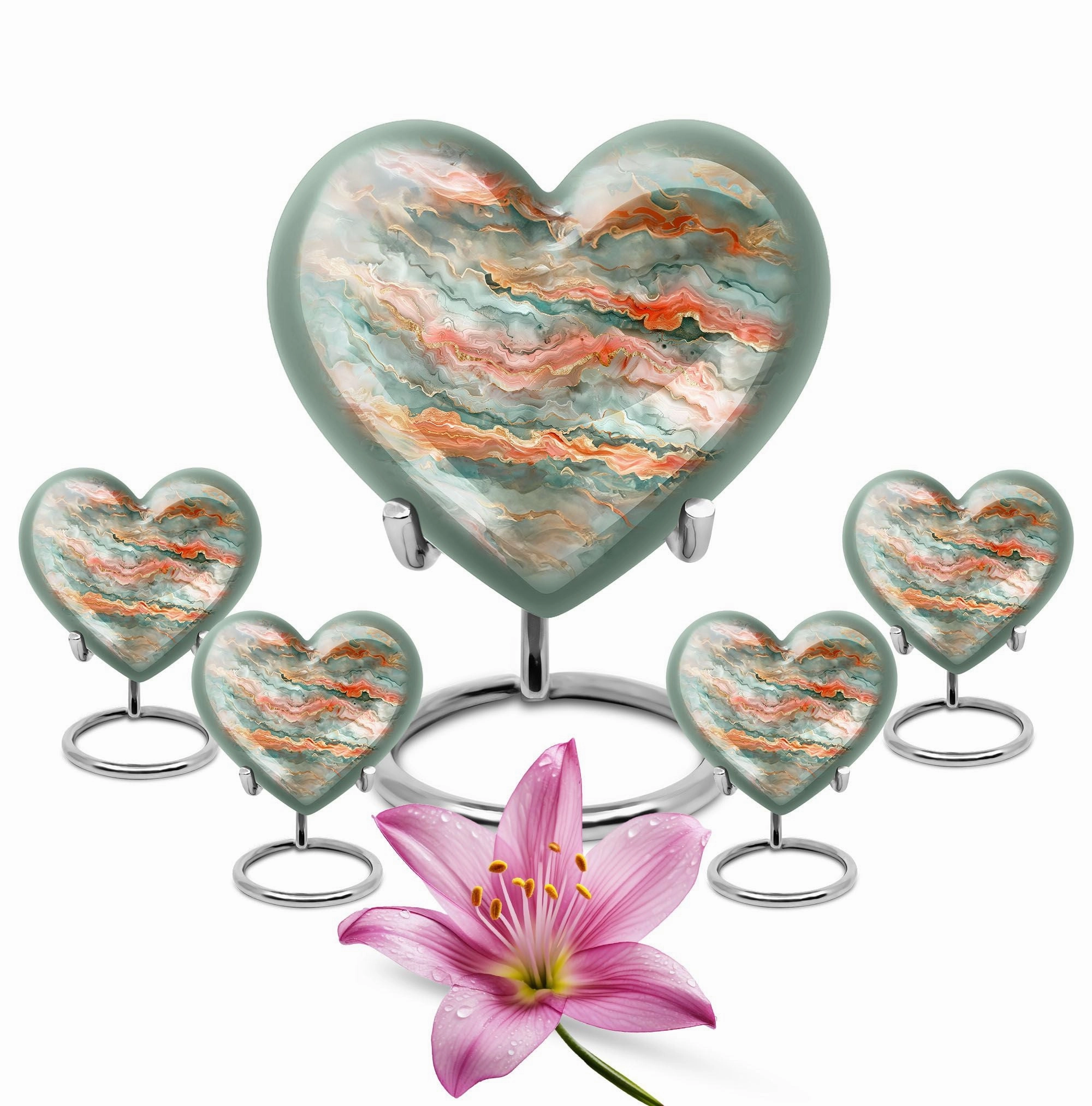 Abstract Heart - Exquisite Funeral Urn for Men's Ashes