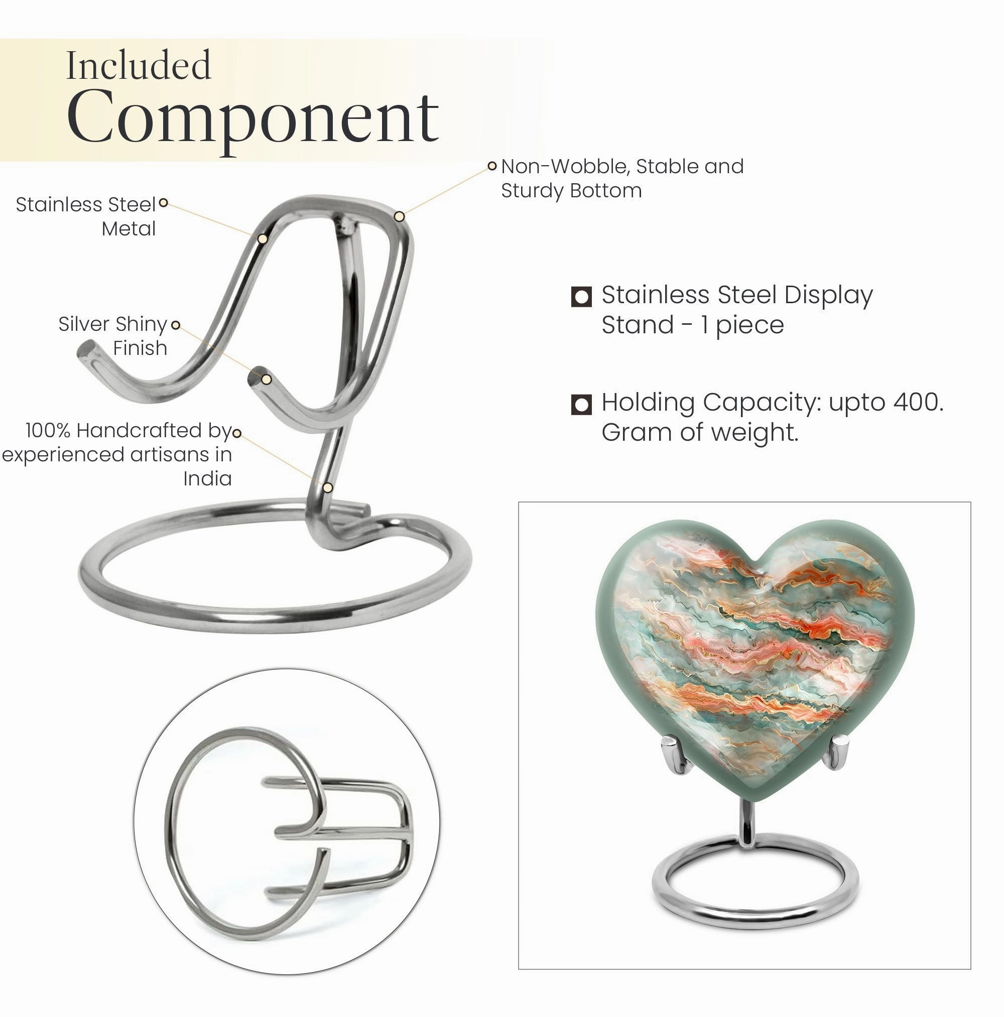 Abstract Heart - Exquisite Funeral Urn for Men's Ashes