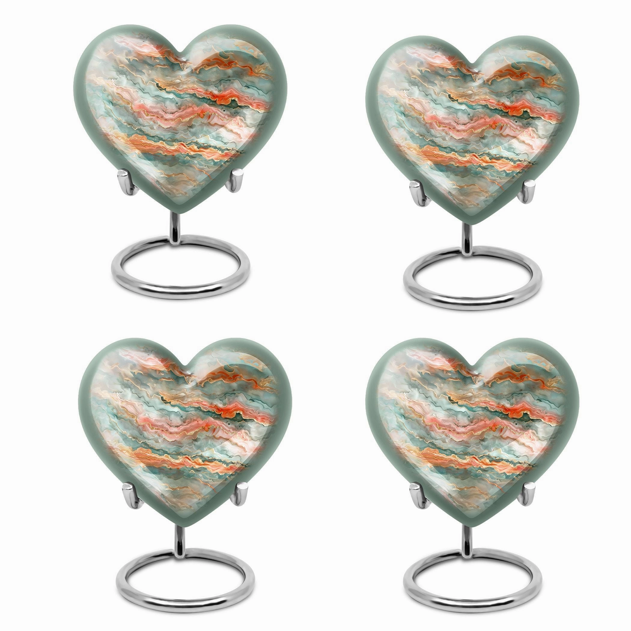 Abstract Heart - Exquisite Funeral Urn for Men's Ashes