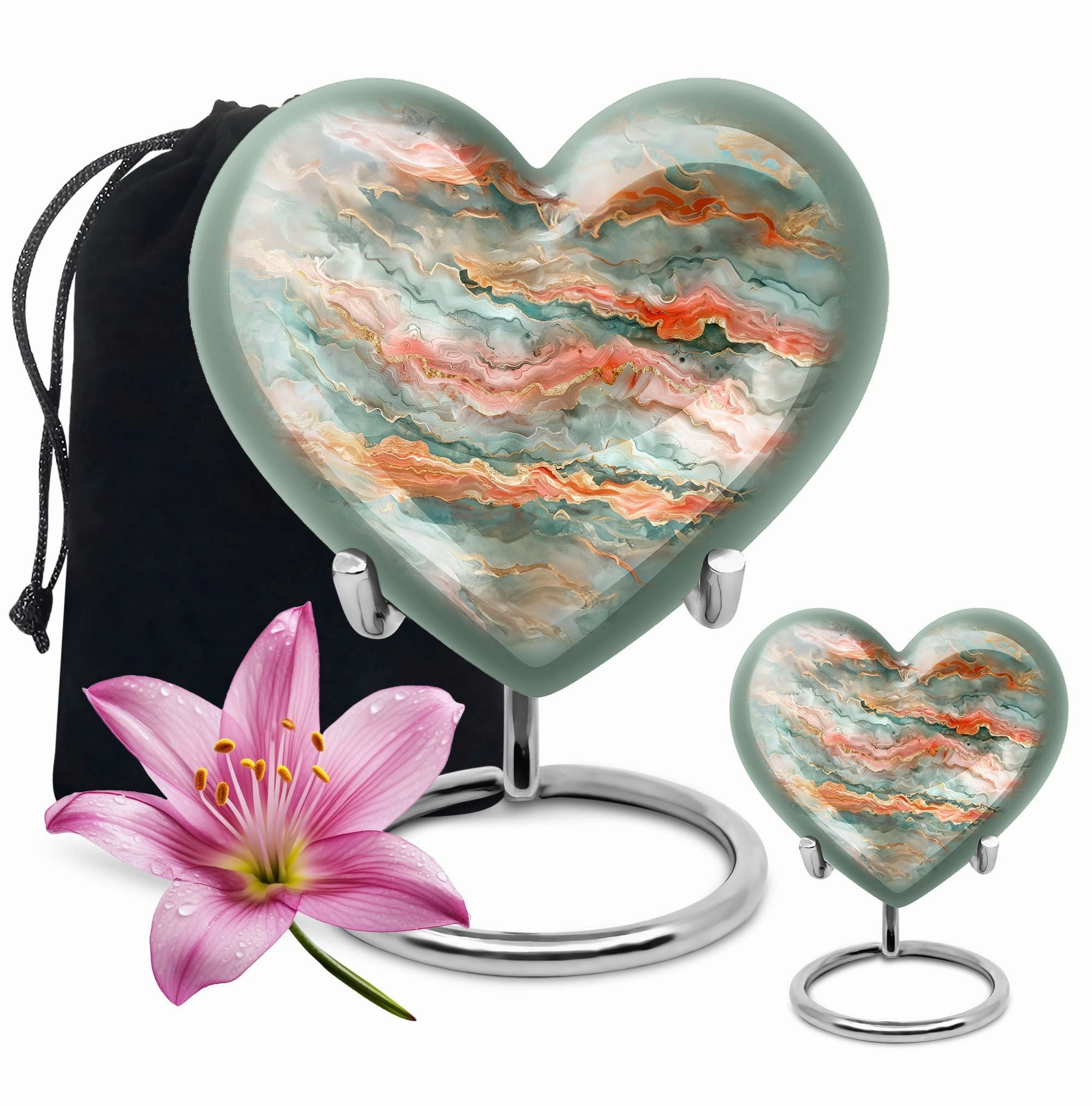 Abstract Heart - Exquisite Funeral Urn for Men's Ashes