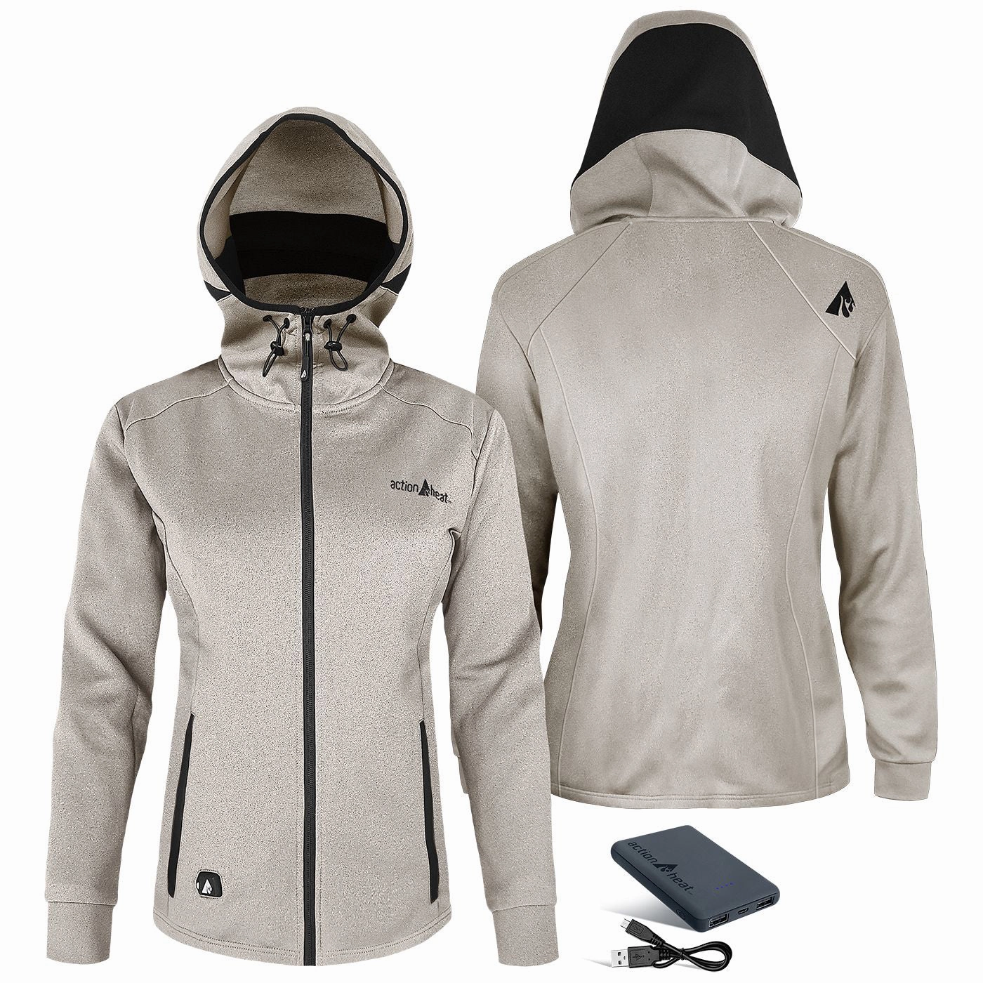 ActionHeat AH-SHDY-5V-W-W-XL Ladies 5V Battery Heated Slim-Fit Hoodie, XL Antarctica White