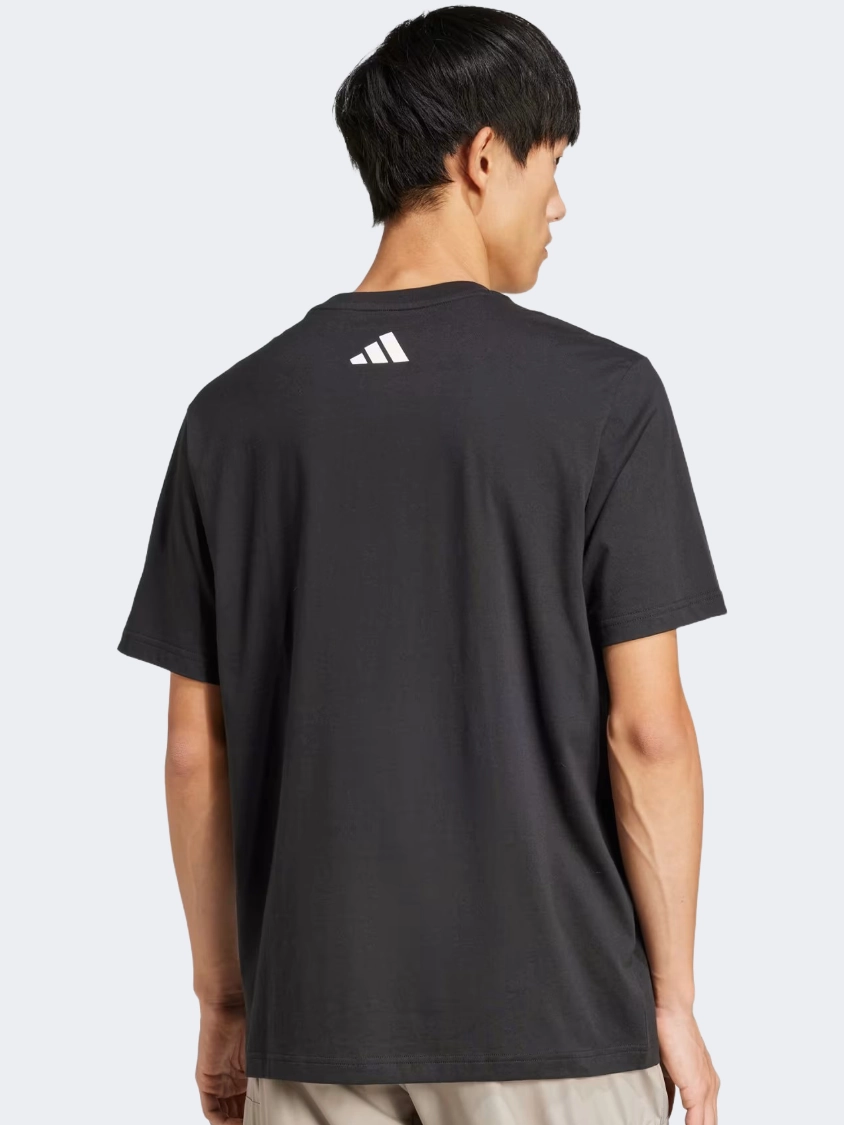 Adidas City Escape Logo Graphic Men Sportswear T-Shirt Black