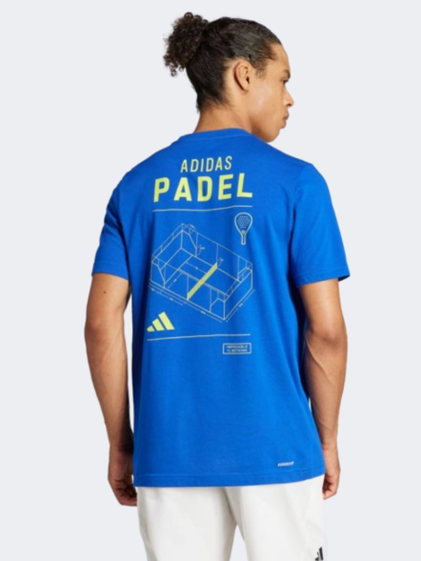 Adidas Padel Men Tennis T-Shirt Blue/Yellow
