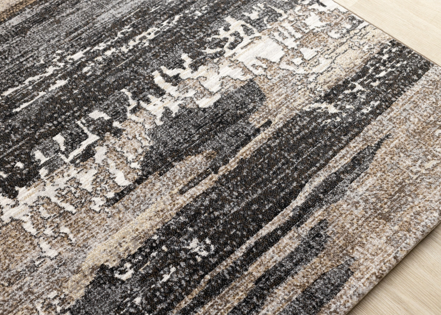 Allure Modern Dark Area Rug - Black Brown - 5' X 8'