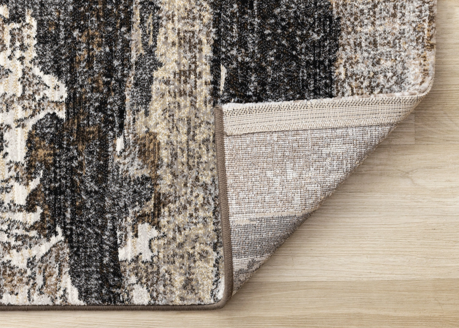 Allure Modern Dark Area Rug - Black Brown - 5' X 8'
