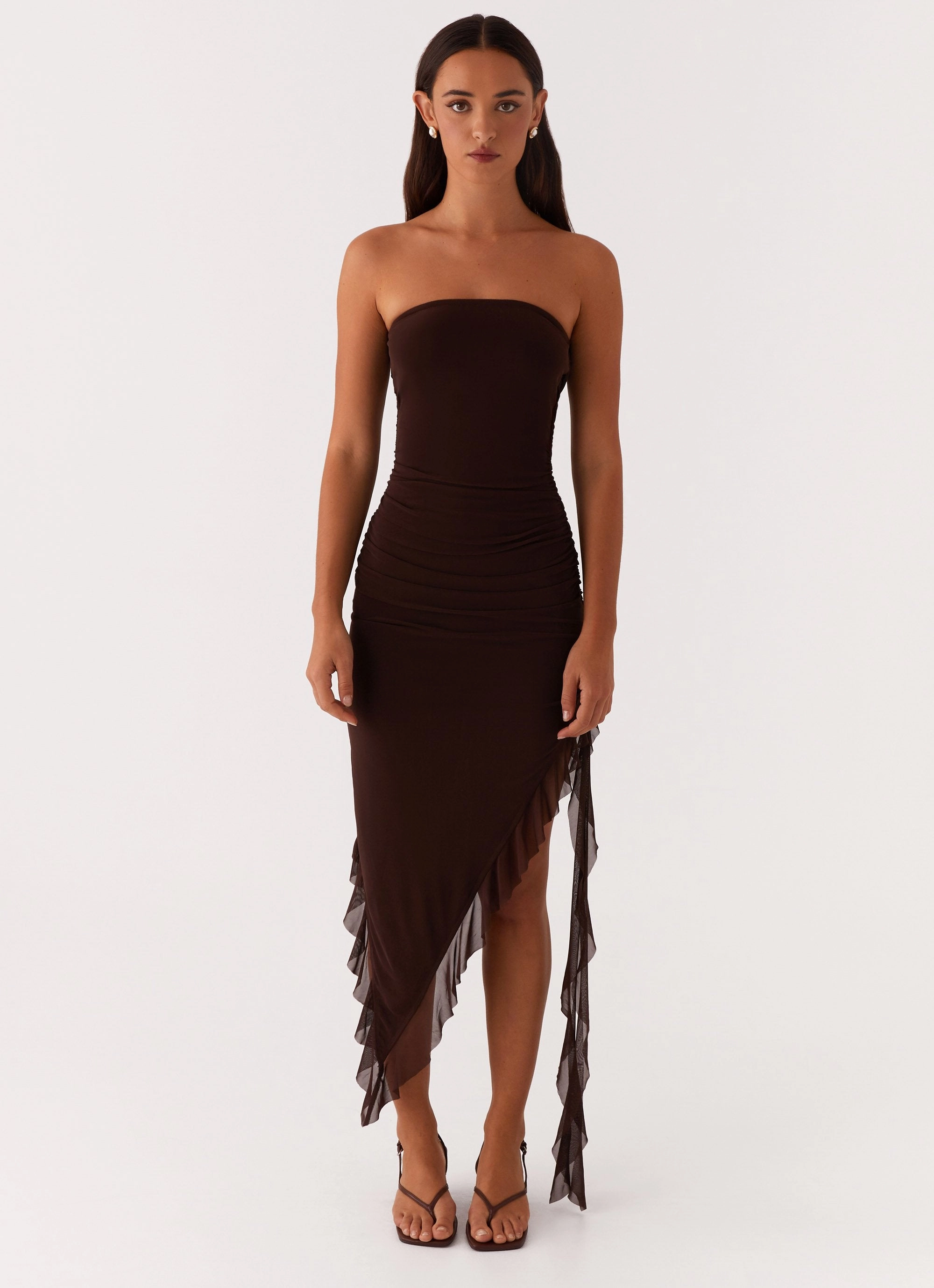 Aoife Midi Dress - Brown