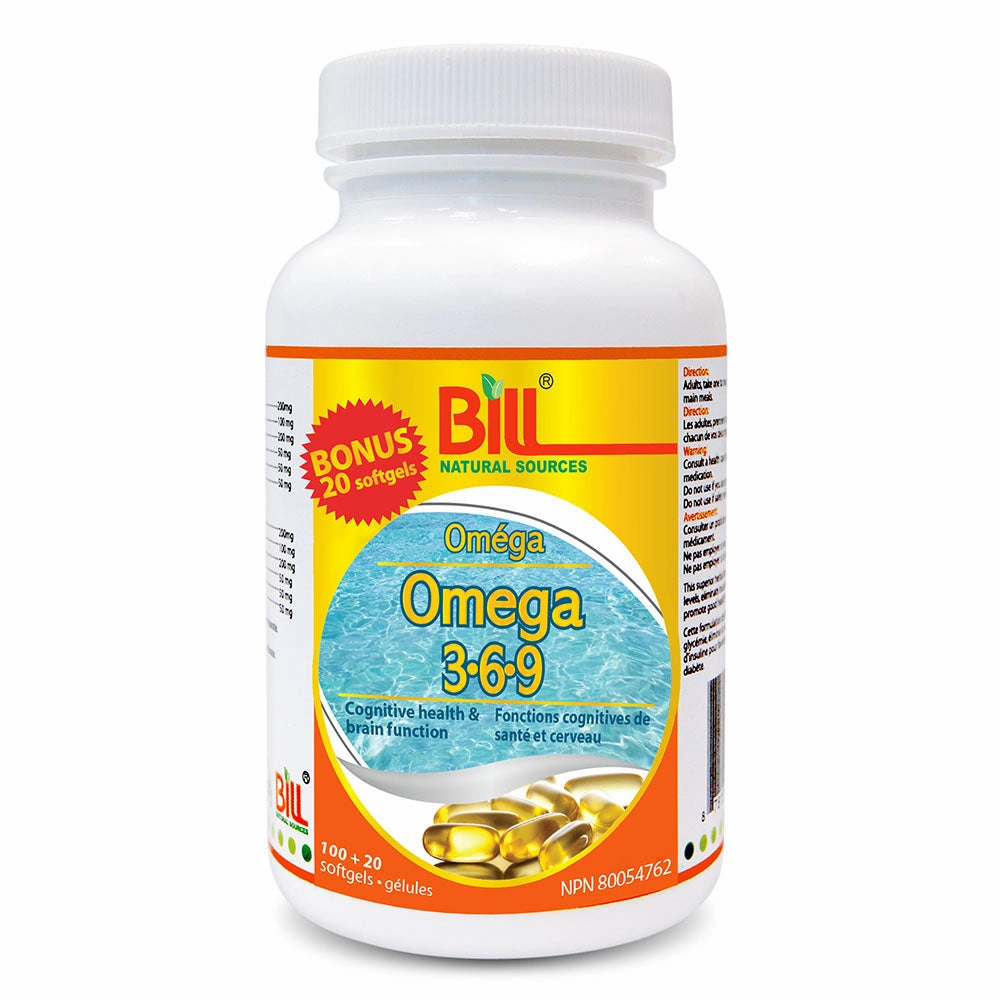BILL Natural Sources® Omega 3-6-9 120 Softgels