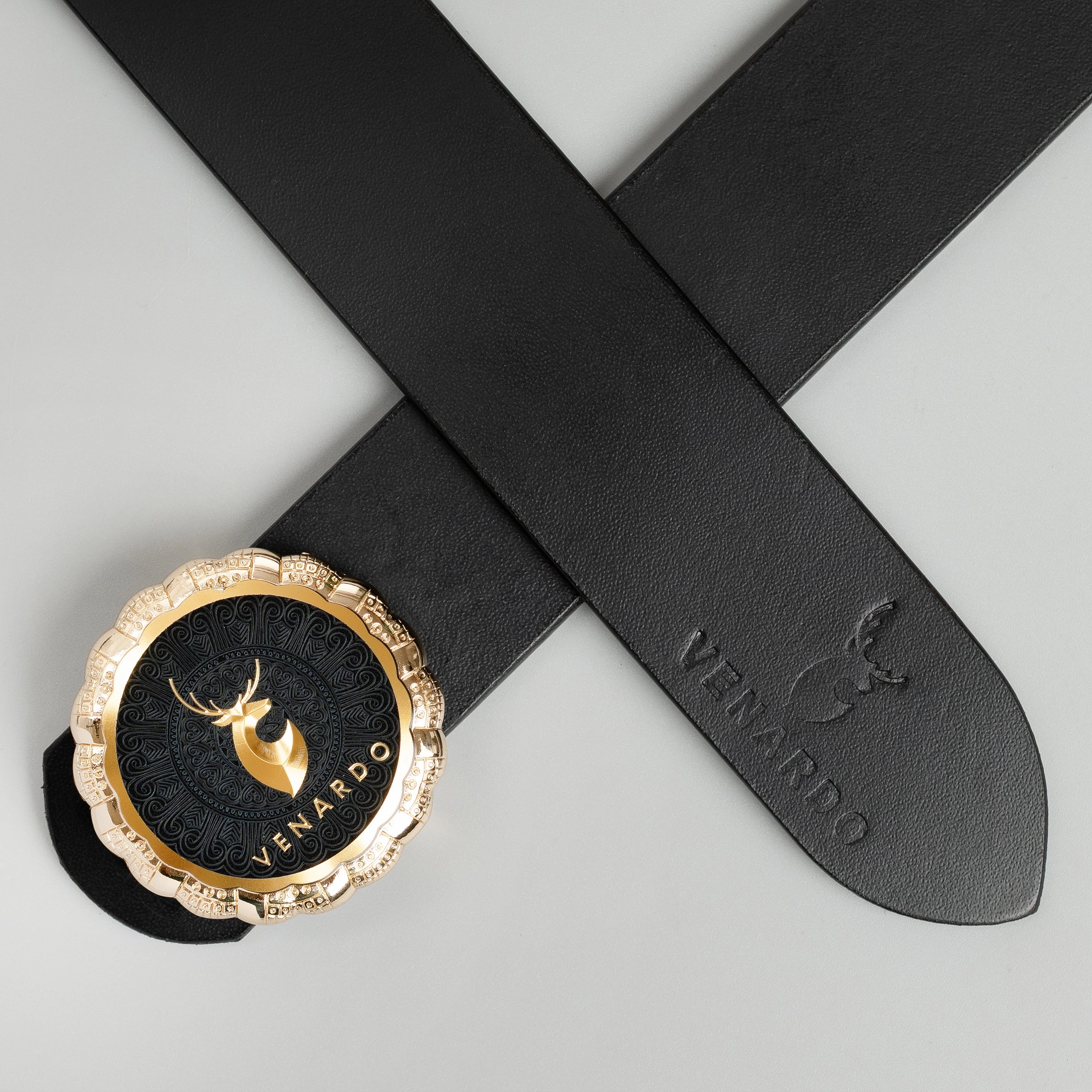 Billy MEN'S BLACK LEATHER BELT FOR MEN