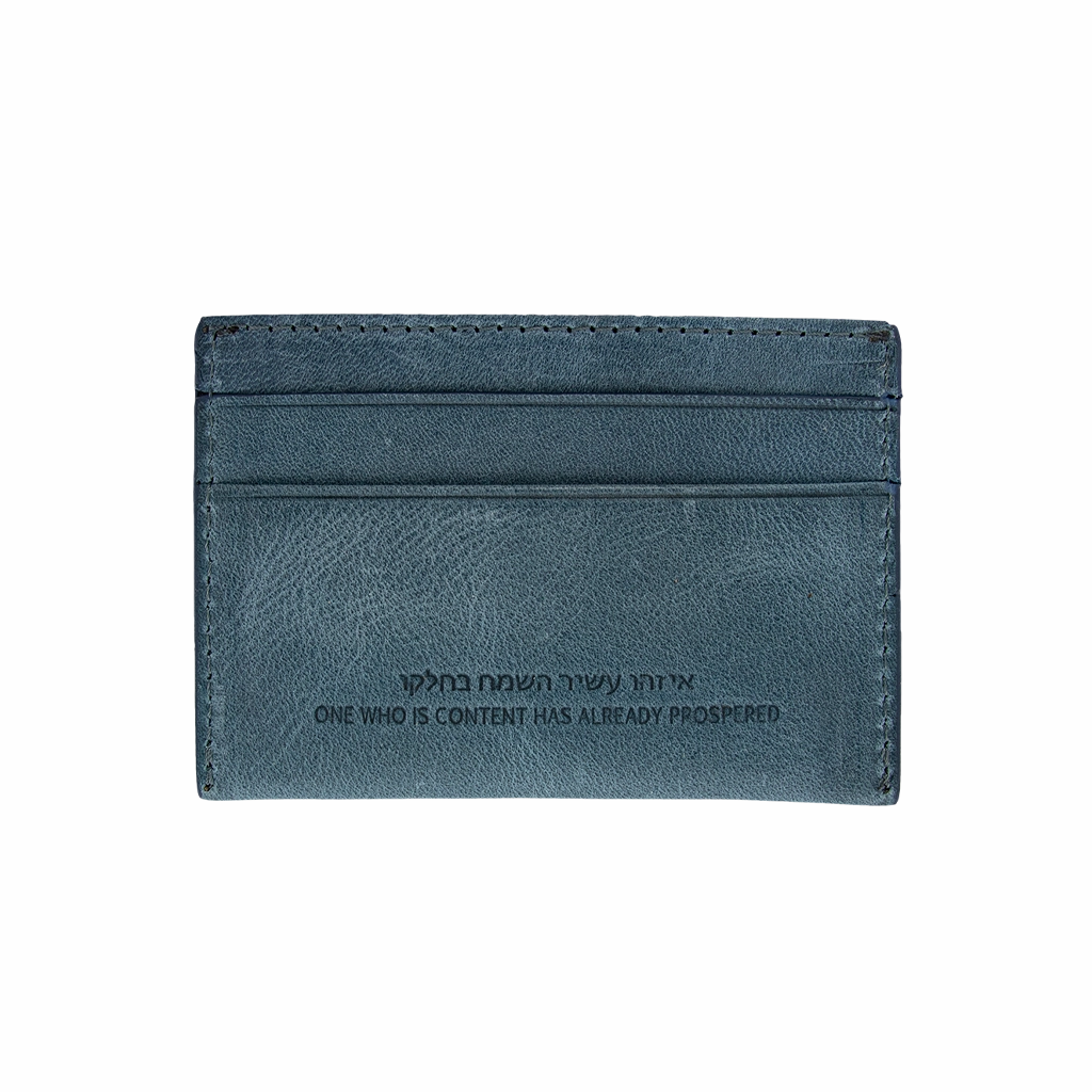 Blue Denim Leather Card Case