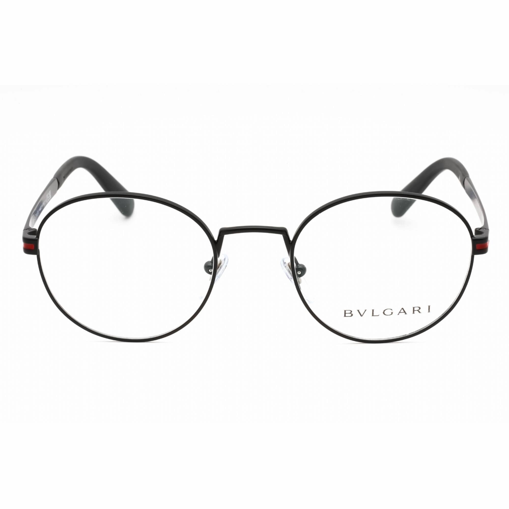 Bvlgari Men's Eyeglasses - Matte Black Metal Full Rim Round 50mm Frame | 0BV1119 128