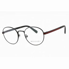 Bvlgari Men's Eyeglasses - Matte Black Metal Full Rim Round 50mm Frame | 0BV1119 128