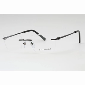 Bvlgari Men's Eyeglasses - Matte Black Rimless Rectangular 55mm Frame | 0BV1122 128