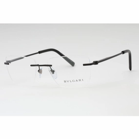 Bvlgari Men's Eyeglasses - Matte Black Rimless Rectangular 55mm Frame | 0BV1122 128