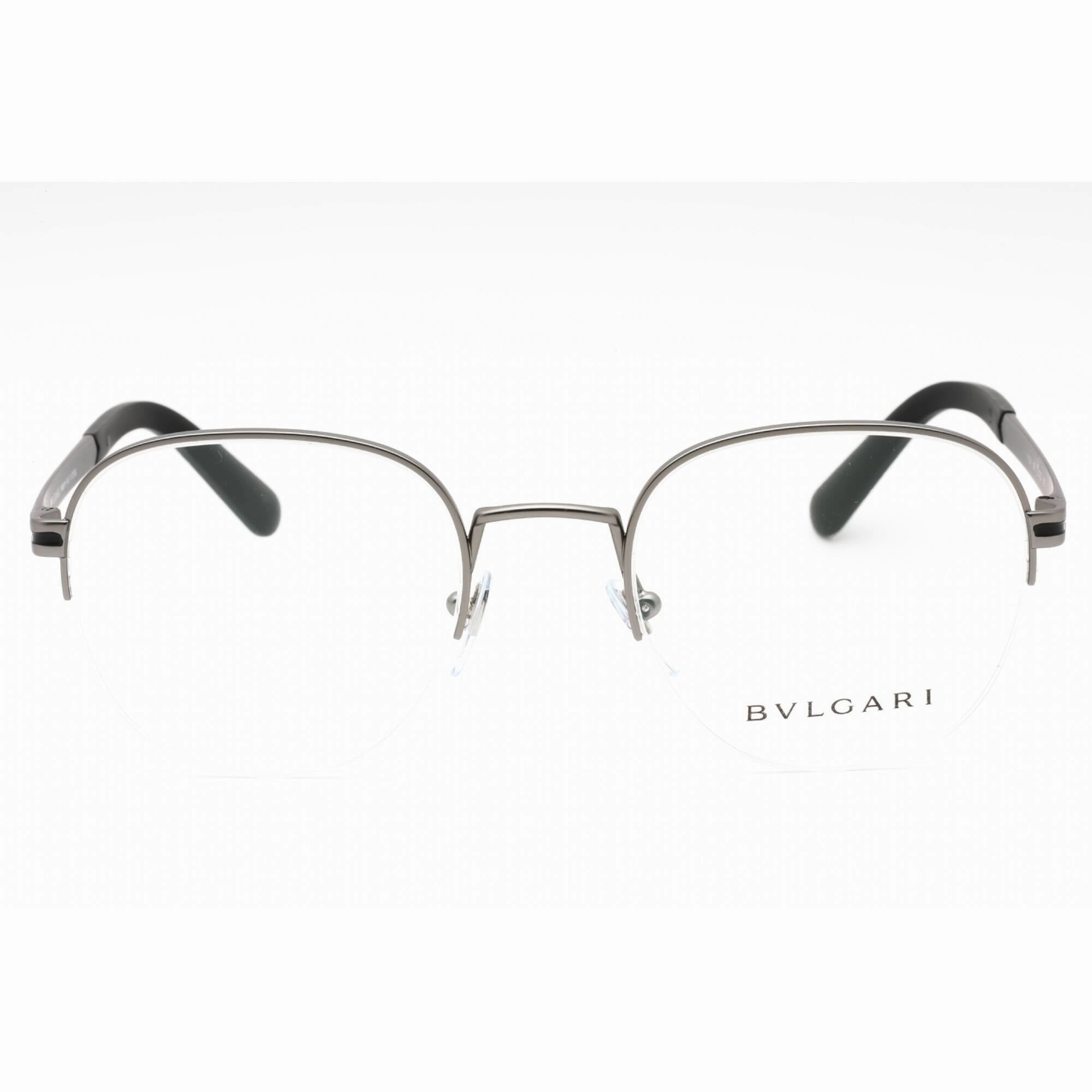 Bvlgari Men's Eyeglasses - Matte Gunmetal Metal Half Rim Oval Frame | 0BV1114 195