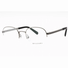 Bvlgari Men's Eyeglasses - Matte Gunmetal Metal Half Rim Oval Frame | 0BV1114 195