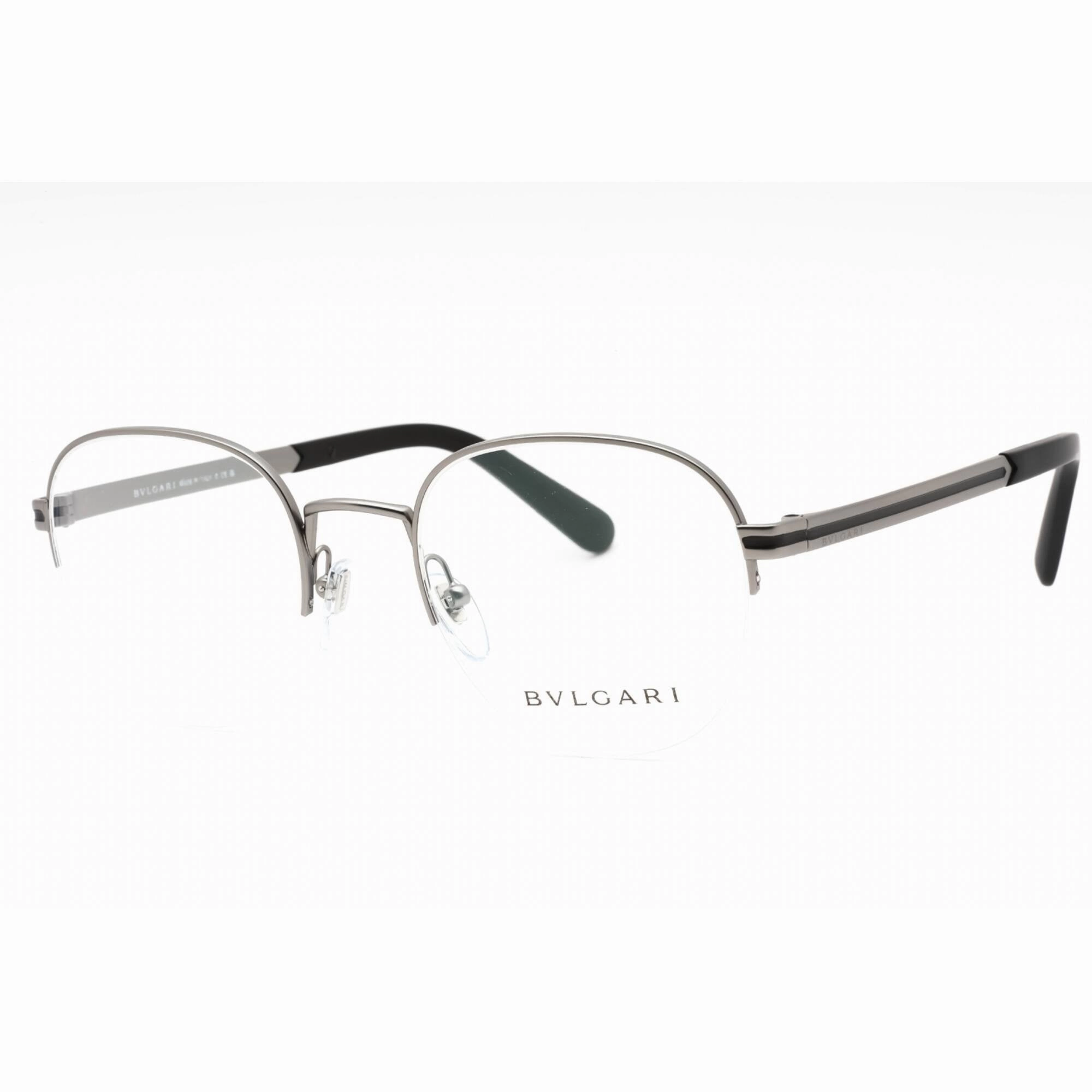 Bvlgari Men's Eyeglasses - Matte Gunmetal Metal Half Rim Oval Frame | 0BV1114 195