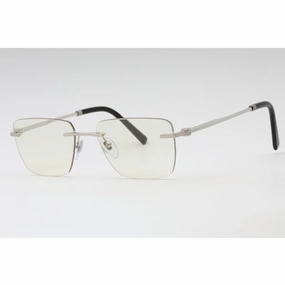 Bvlgari Men's Eyeglasses - Matte Silver Rimless Rectangular 55mm Frame | 0BV1122 2072