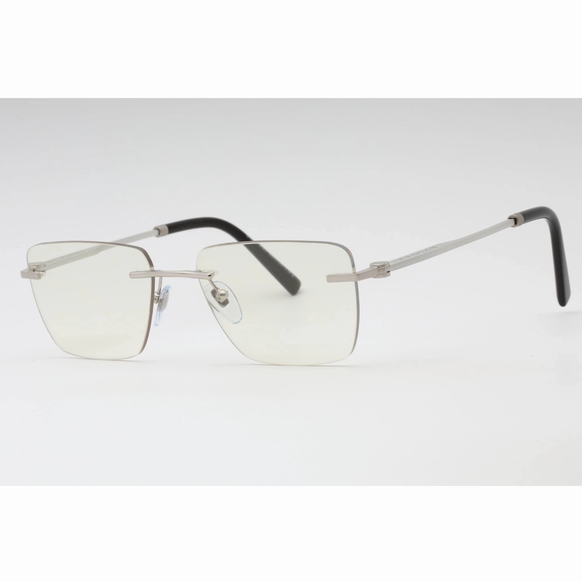 Bvlgari Men's Eyeglasses - Matte Silver Rimless Rectangular 55mm Frame | 0BV1122 2072