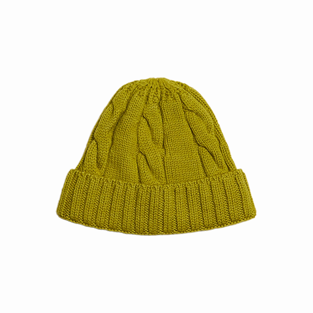 Cable Knit Beanie - Chartreuse