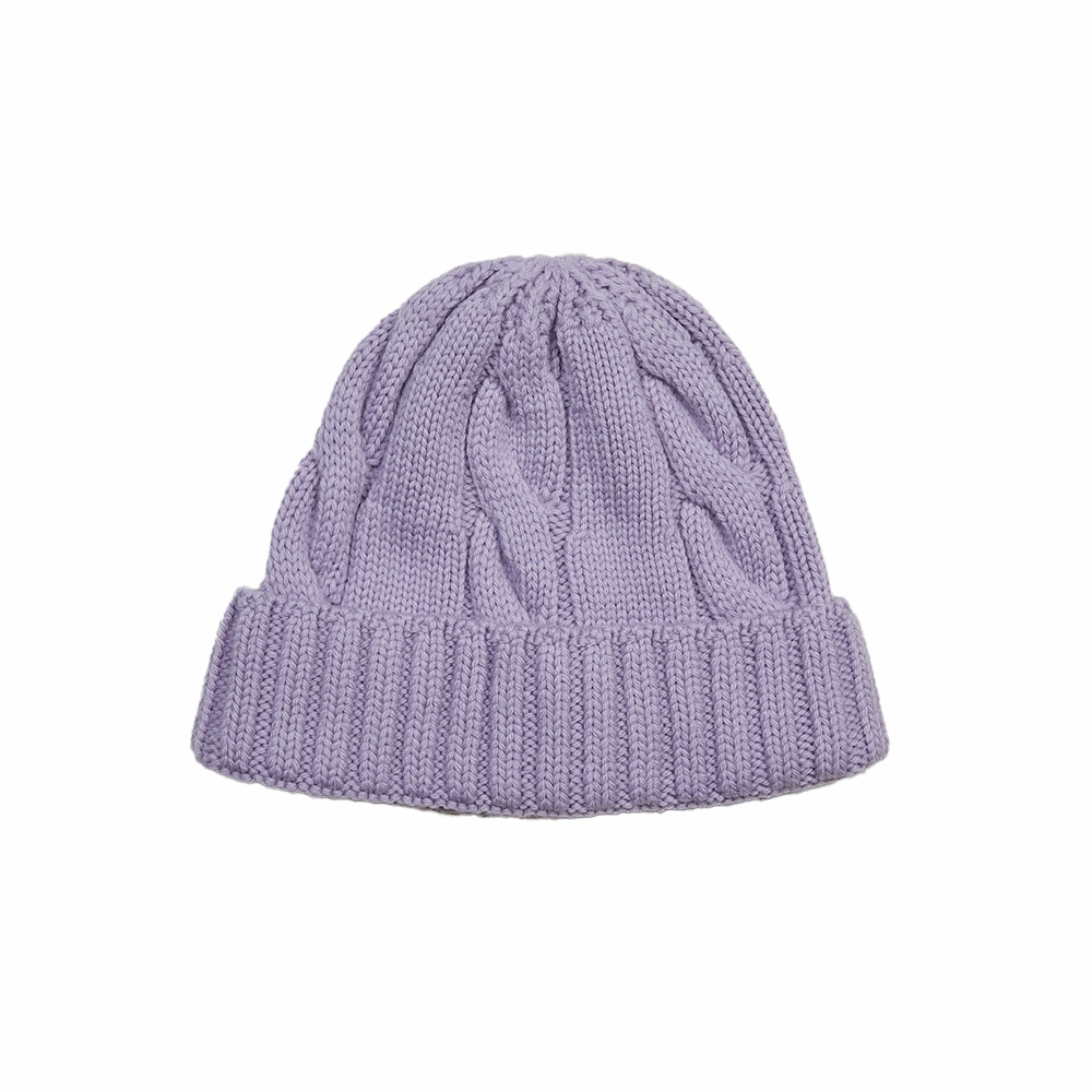 Cable Knit Beanie - Lilac
