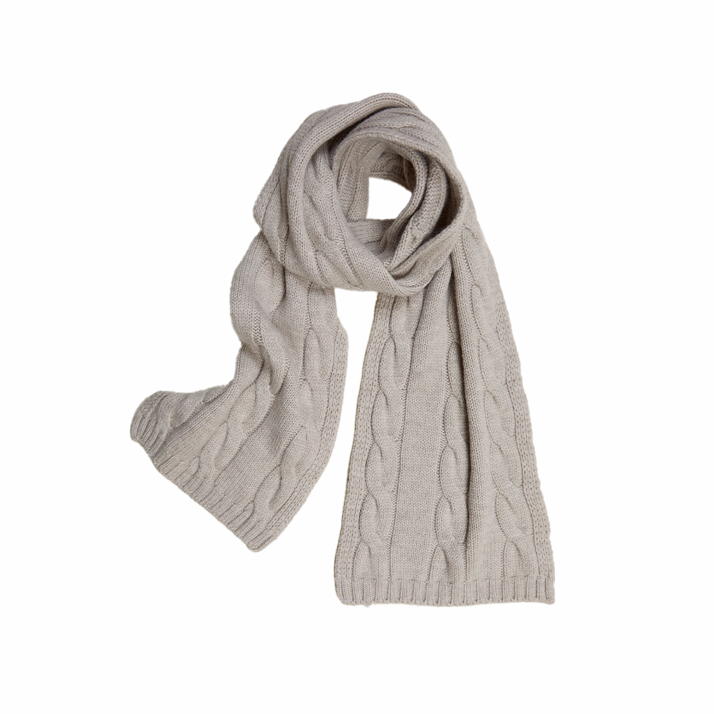 Cable Knit Scarf - Oatmeal