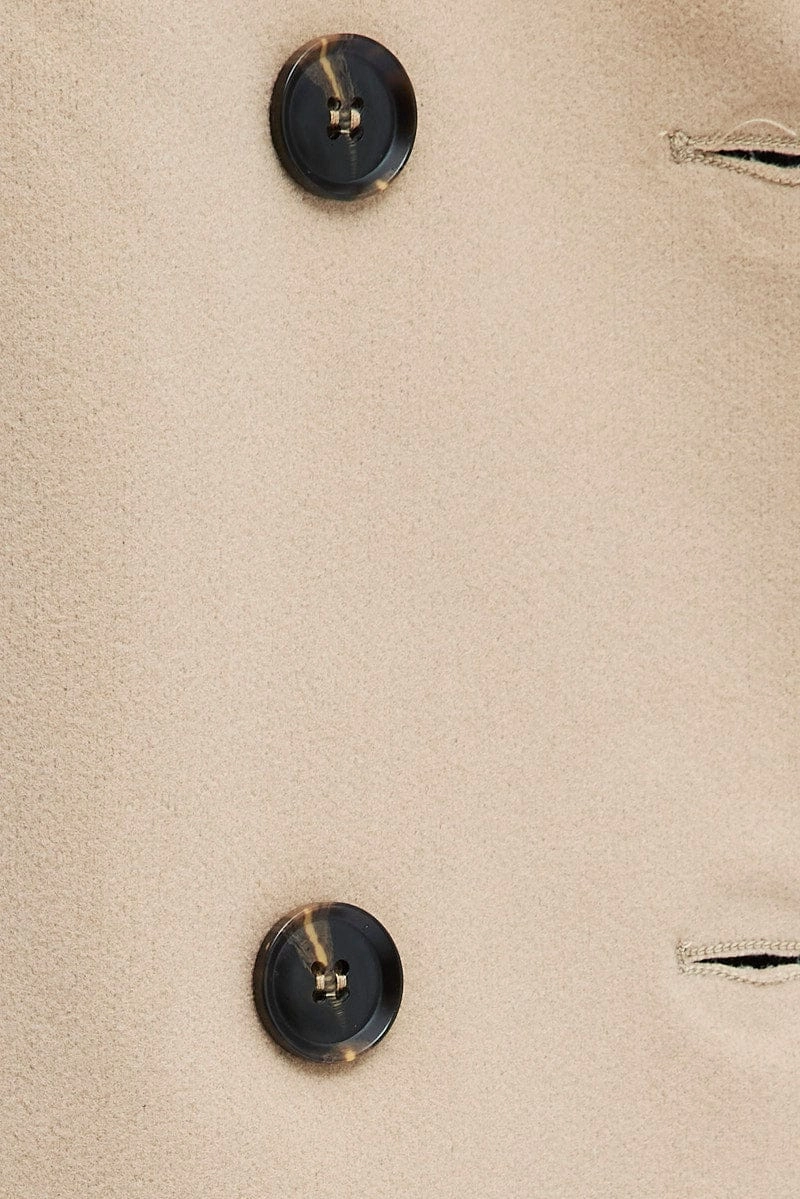 Camel Coat Longline Collared Long Sleeve