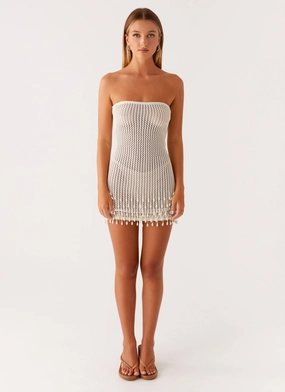 Carpe Diem Crochet Mini Dress - Ivory