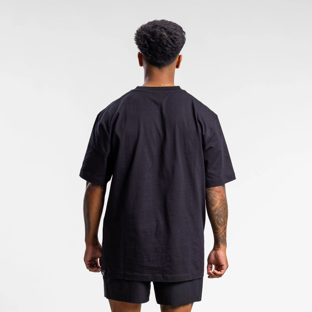 Checkered Box Block Tee Unisex BLACK