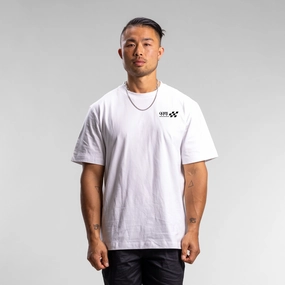 Checkered Box Block Tee Unisex WHITE