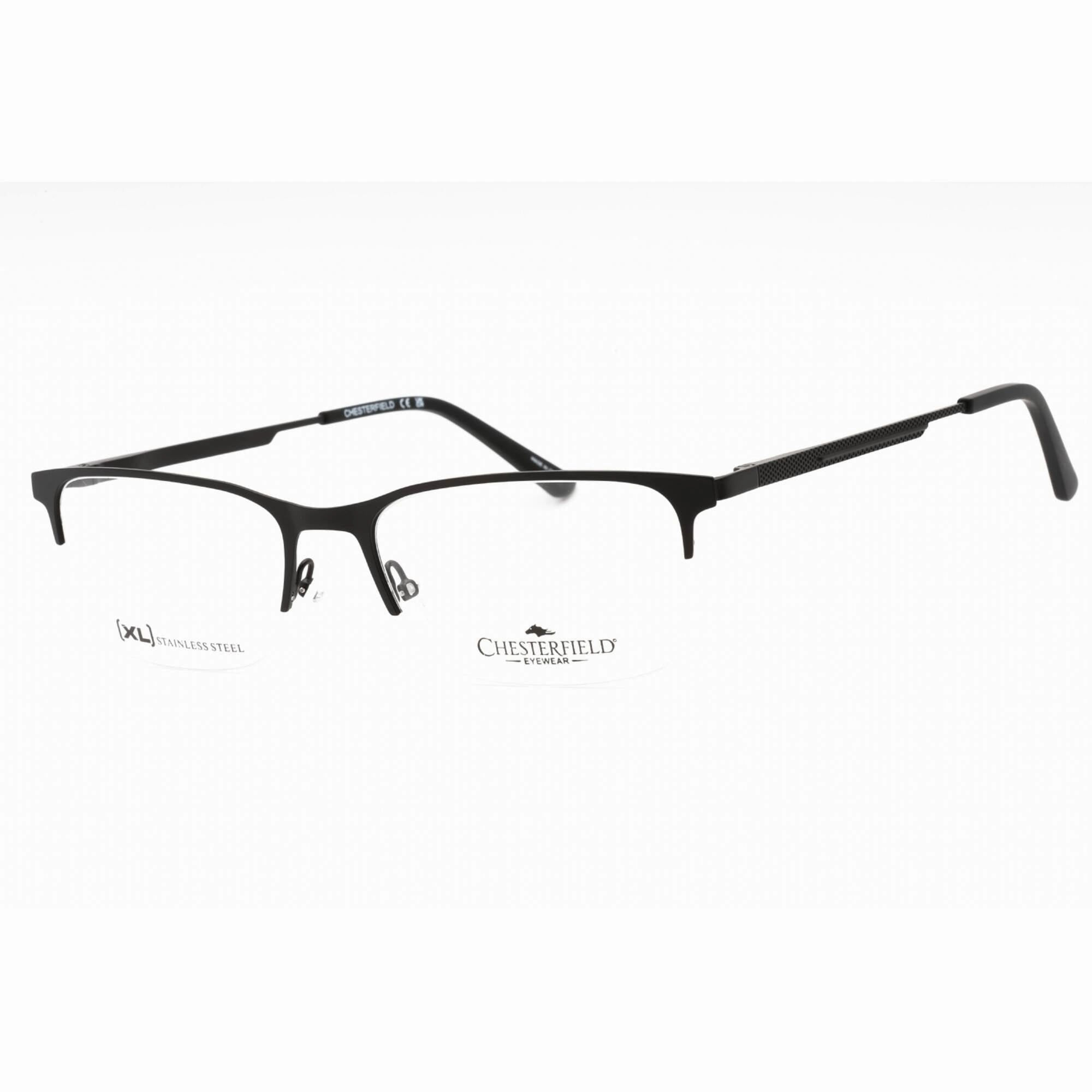 Chesterfield Men's Eyeglasses - Matte Black Metal Rectangular Frame | CH 108XL 0003 00
