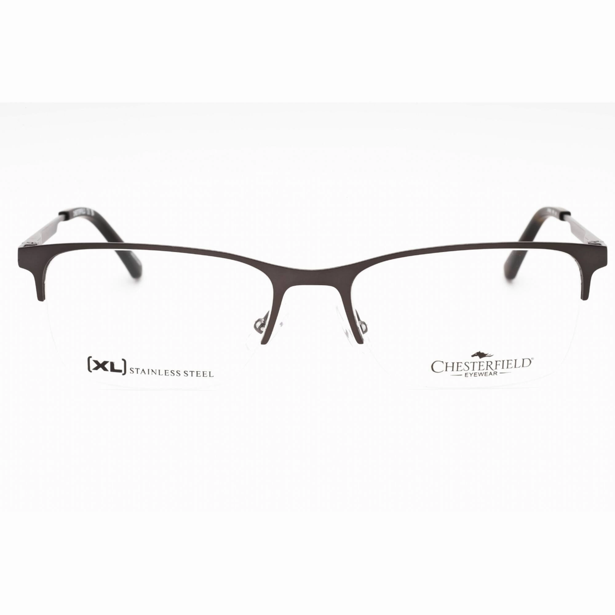 Chesterfield Men's Eyeglasses - Matte Grey Metal Rectangular Frame | CH 108XL 0FRE 00