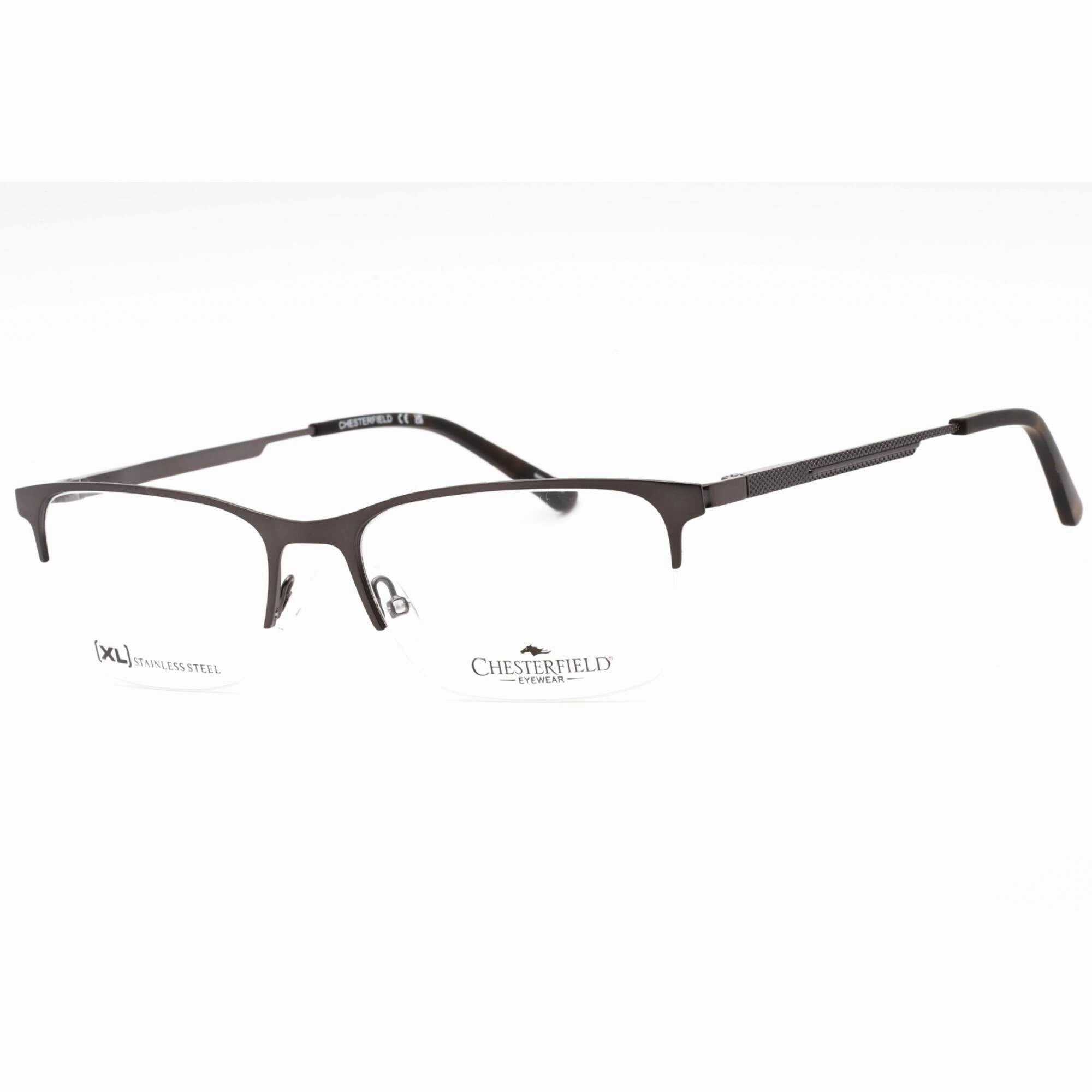 Chesterfield Men's Eyeglasses - Matte Grey Metal Rectangular Frame | CH 108XL 0FRE 00
