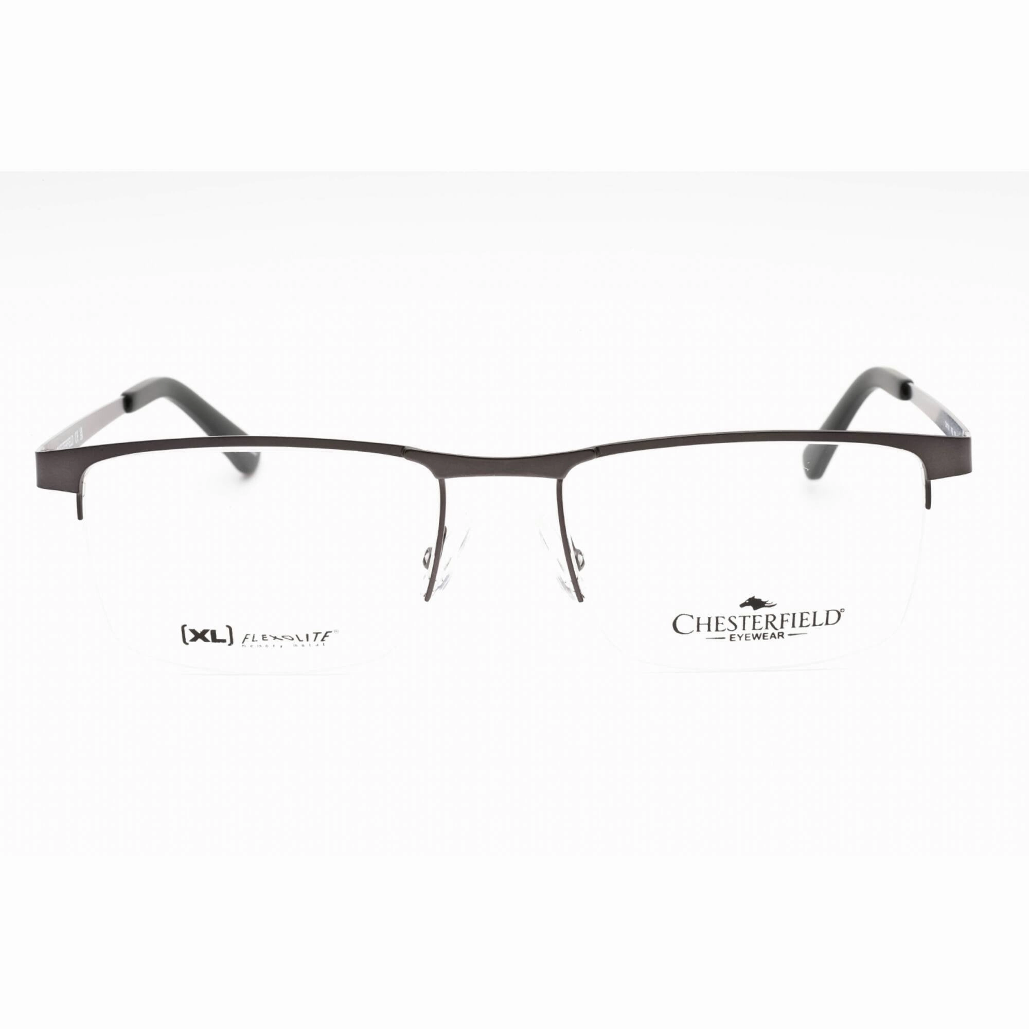 Chesterfield Men's Eyeglasses - Matte Grey Metal Rectangular Frame | CH 113XL 0FRE 00