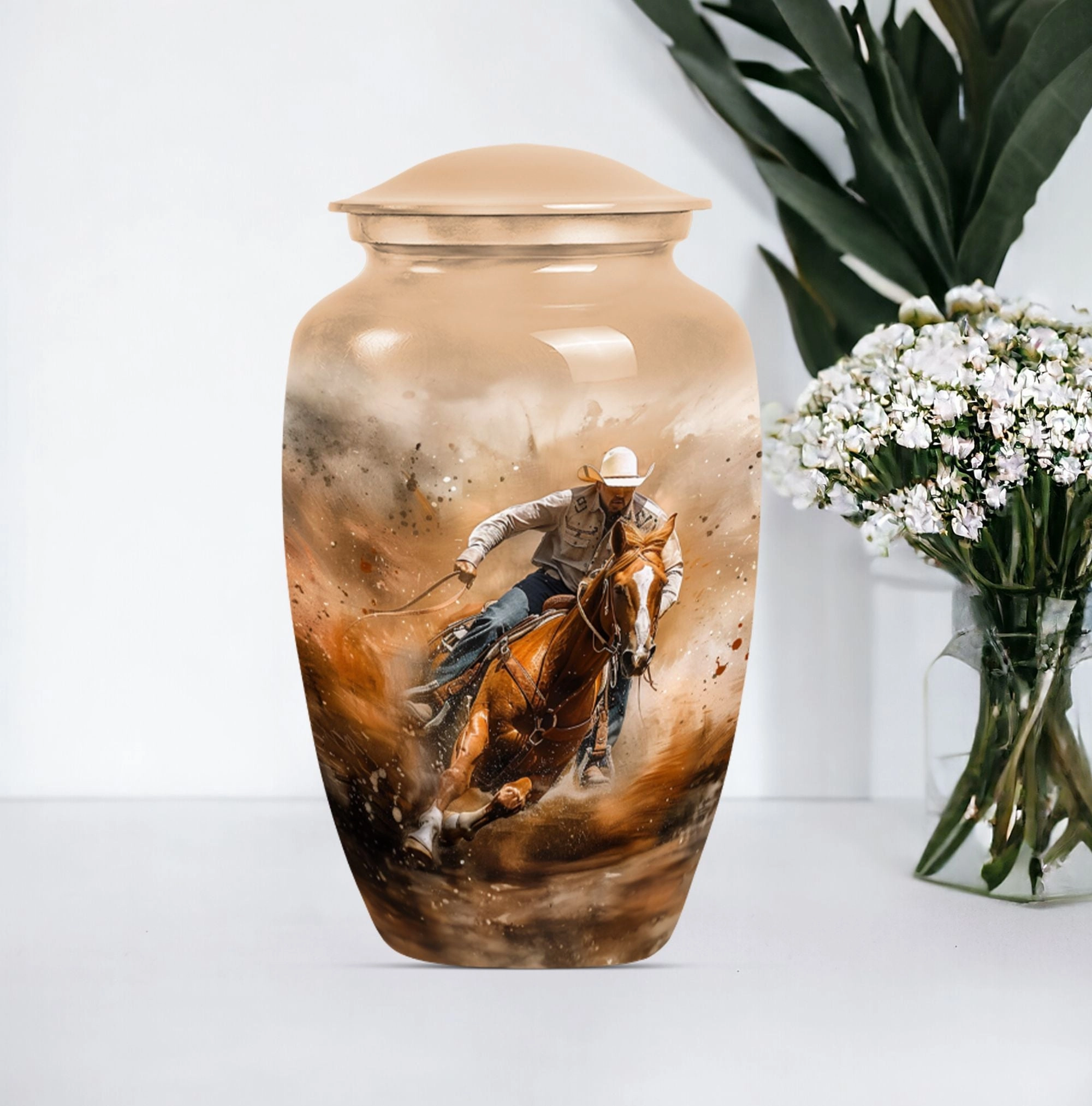 Classic Cowboy Cremation Urn for the Valor-filled Men Ashes