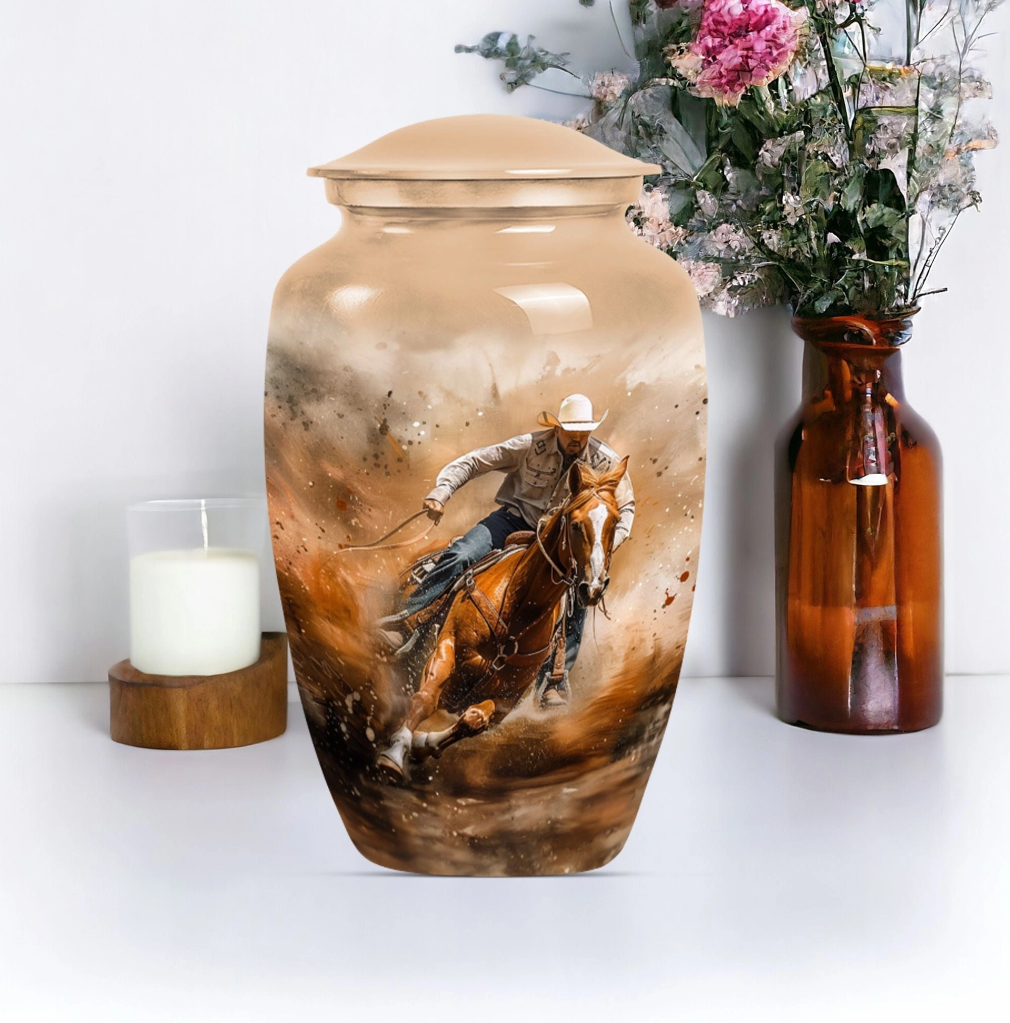Classic Cowboy Cremation Urn for the Valor-filled Men Ashes