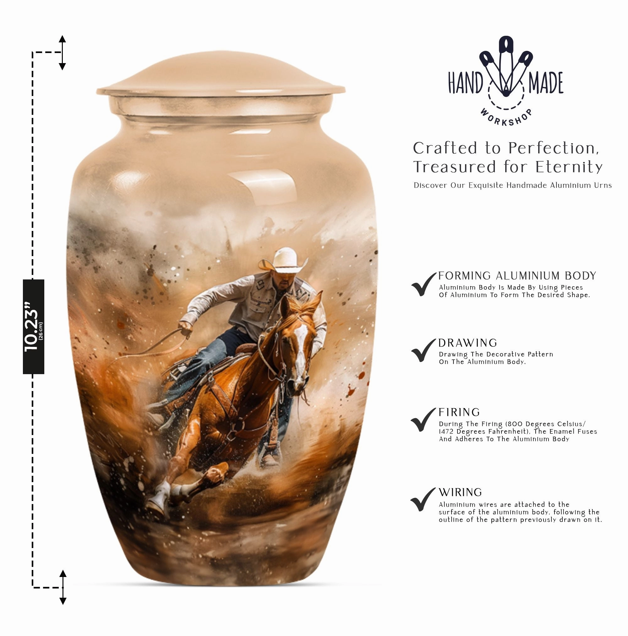 Classic Cowboy Cremation Urn for the Valor-filled Men Ashes