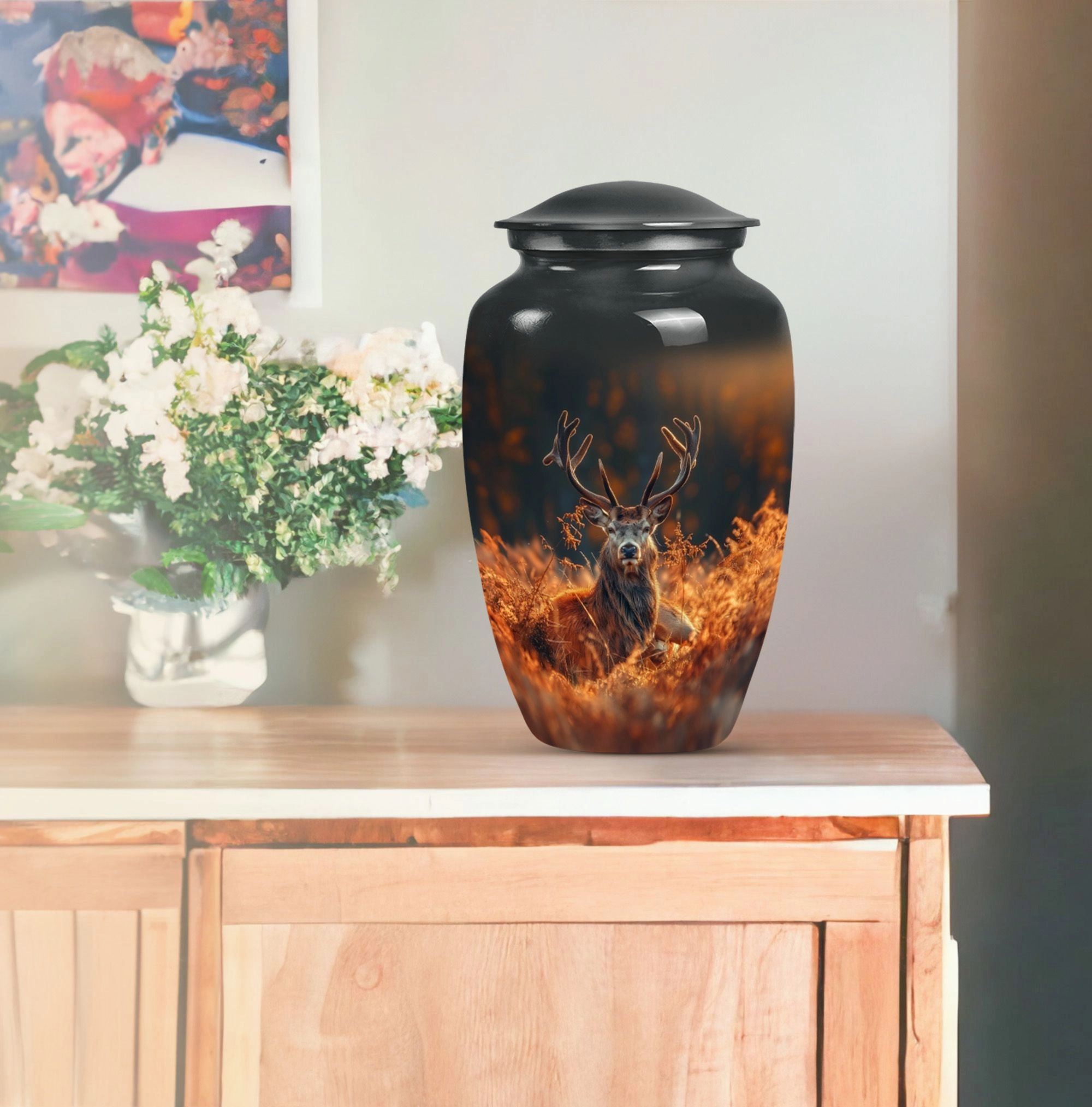 Classic Deer Urn Memorial for Men - Perfect Remembrance Keepsake