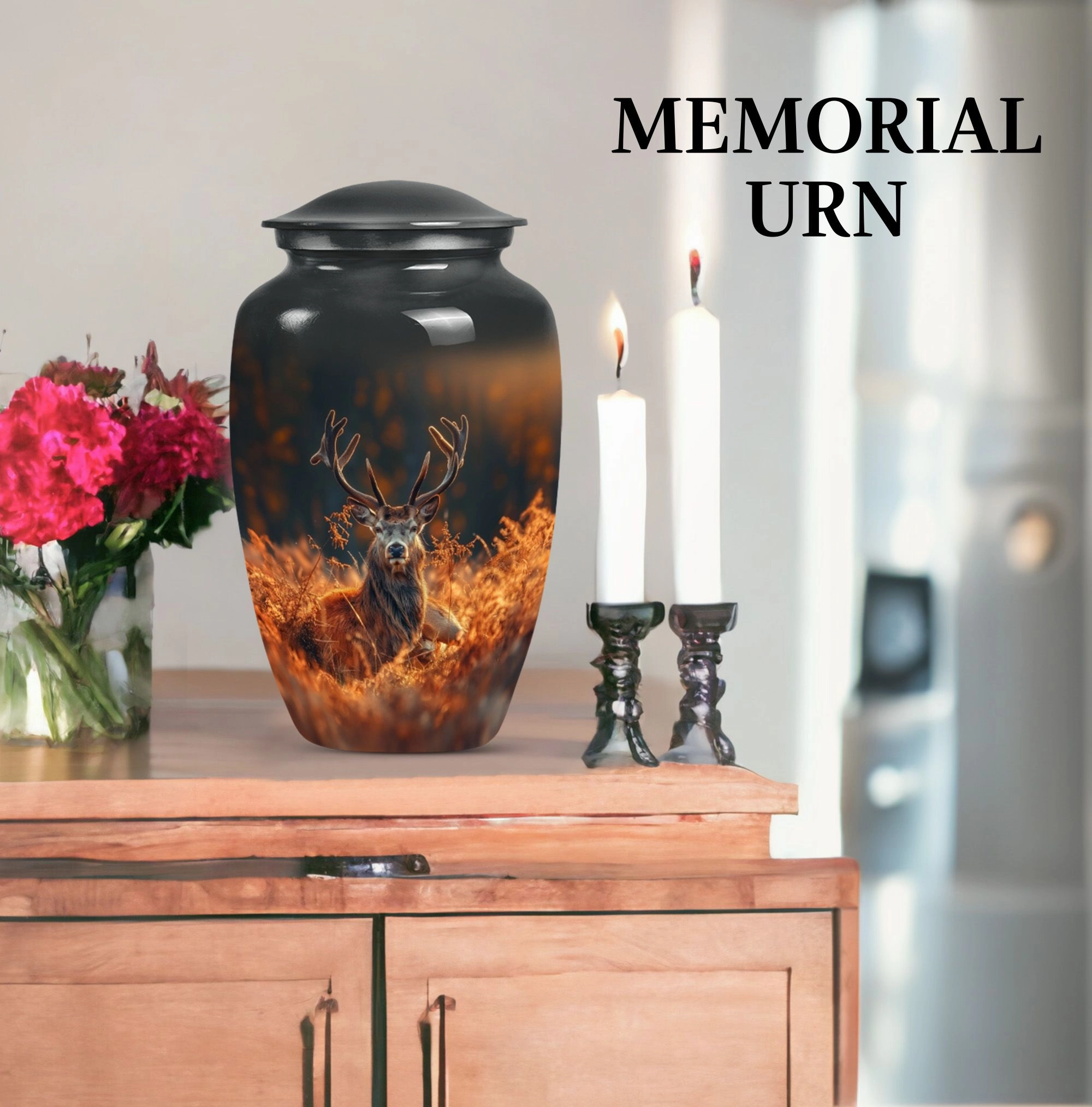 Classic Deer Urn Memorial for Men - Perfect Remembrance Keepsake