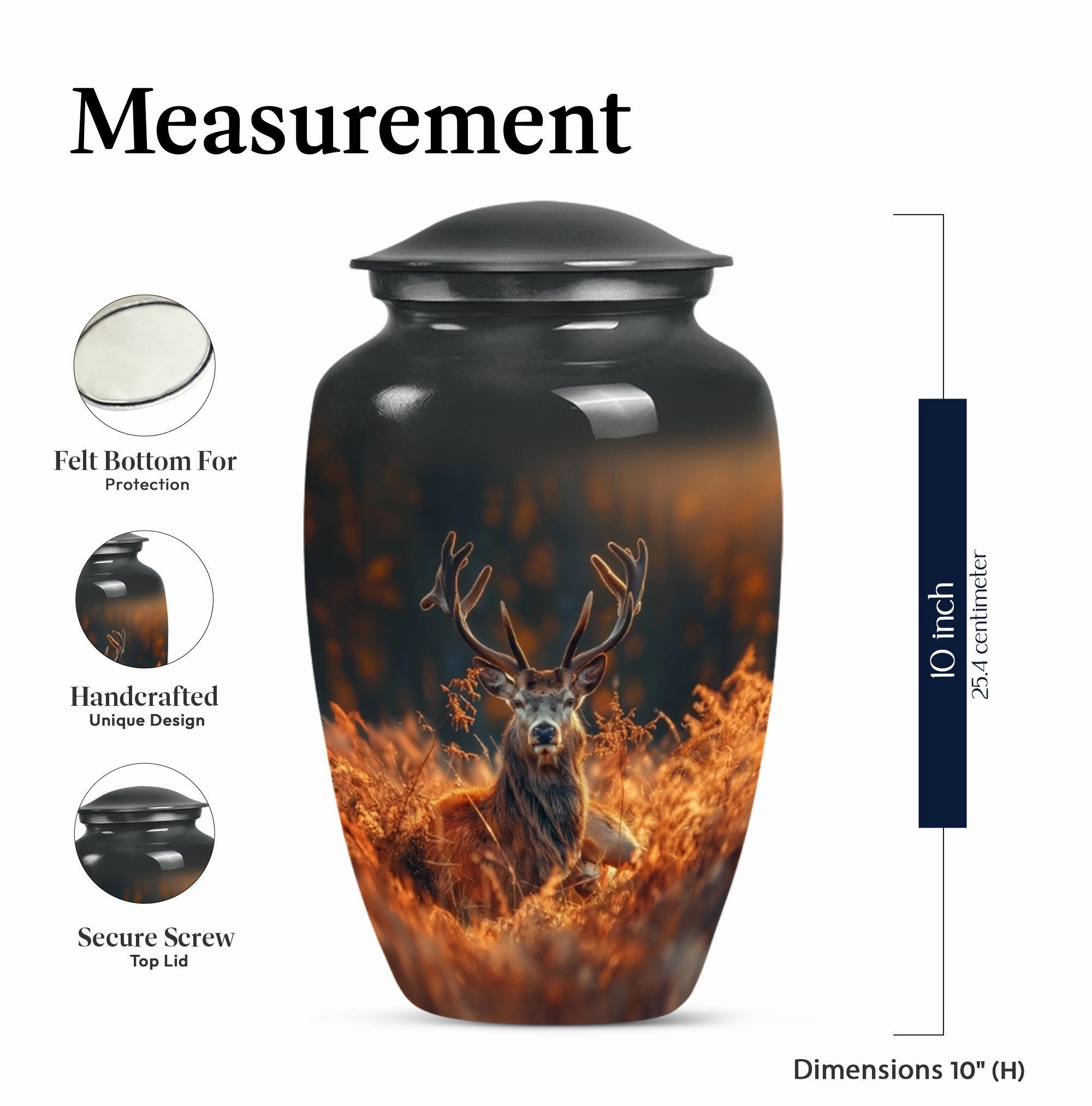 Classic Deer Urn Memorial for Men - Perfect Remembrance Keepsake