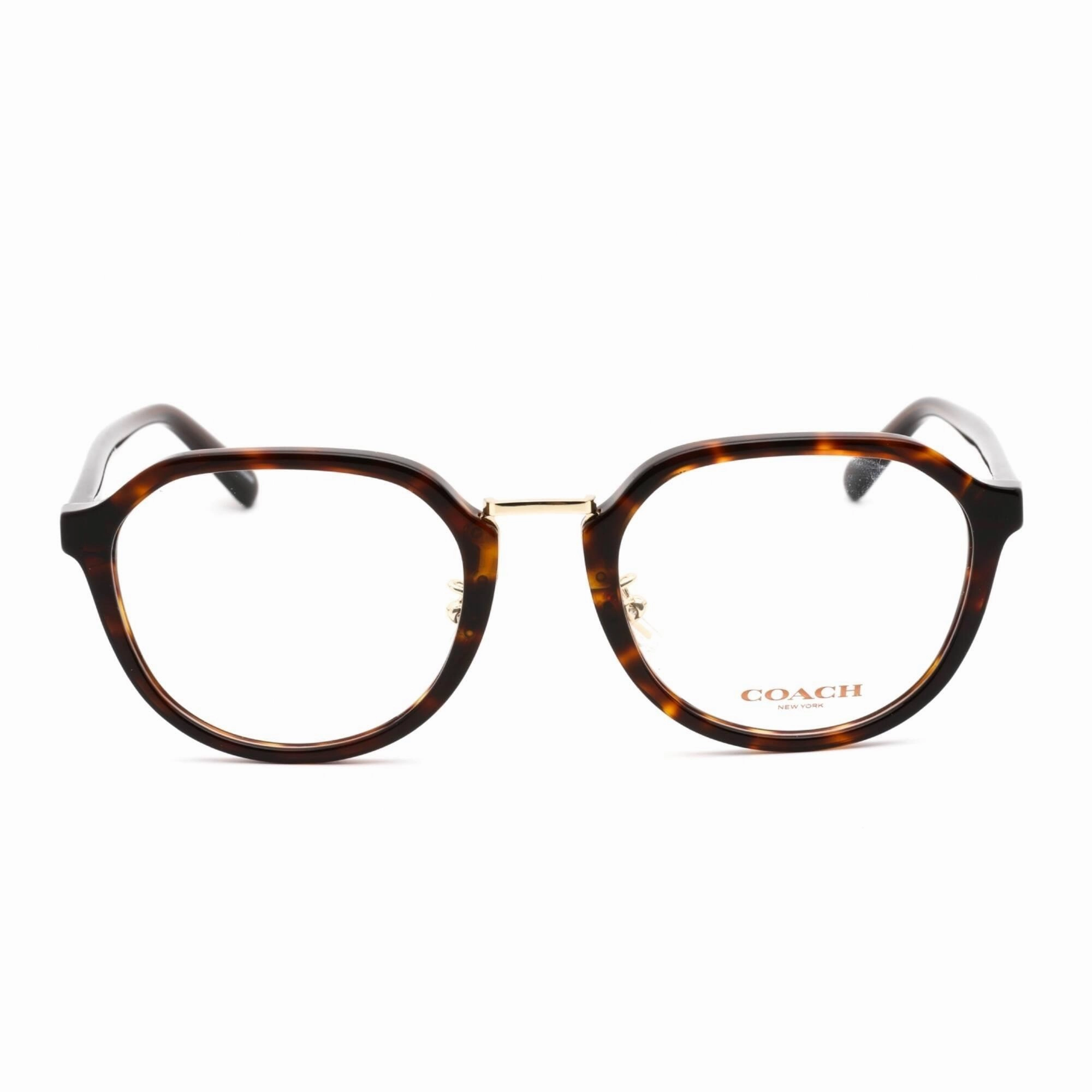 Coach Women's Eyeglasses - Full Rim Round Dark Havana Plastic Frame | 0HC6211 5120
